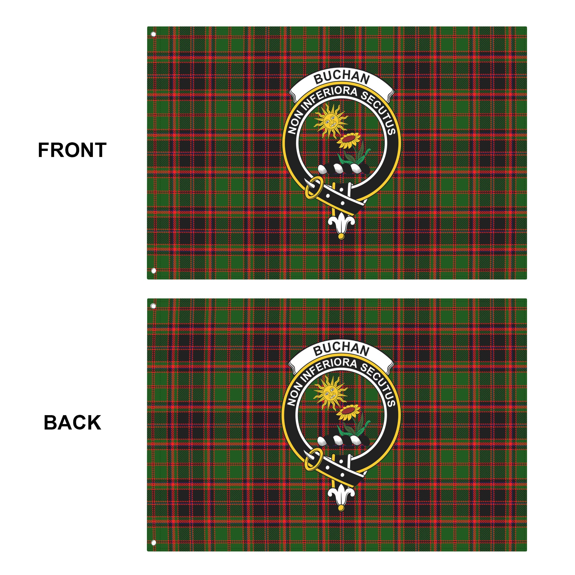 Buchan Modern Tartan Crest House Flag