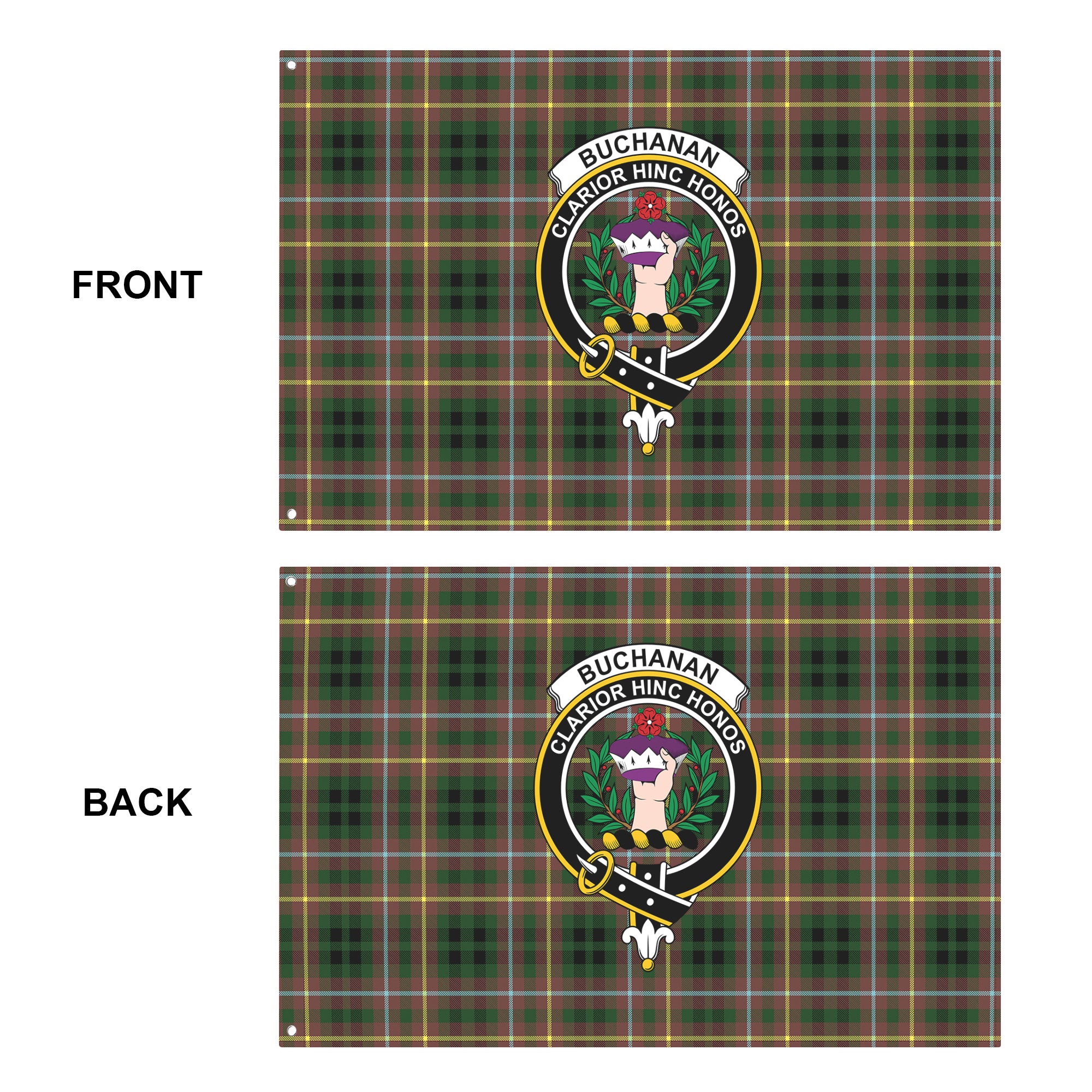 Buchanan Hunting Tartan Crest House Flag
