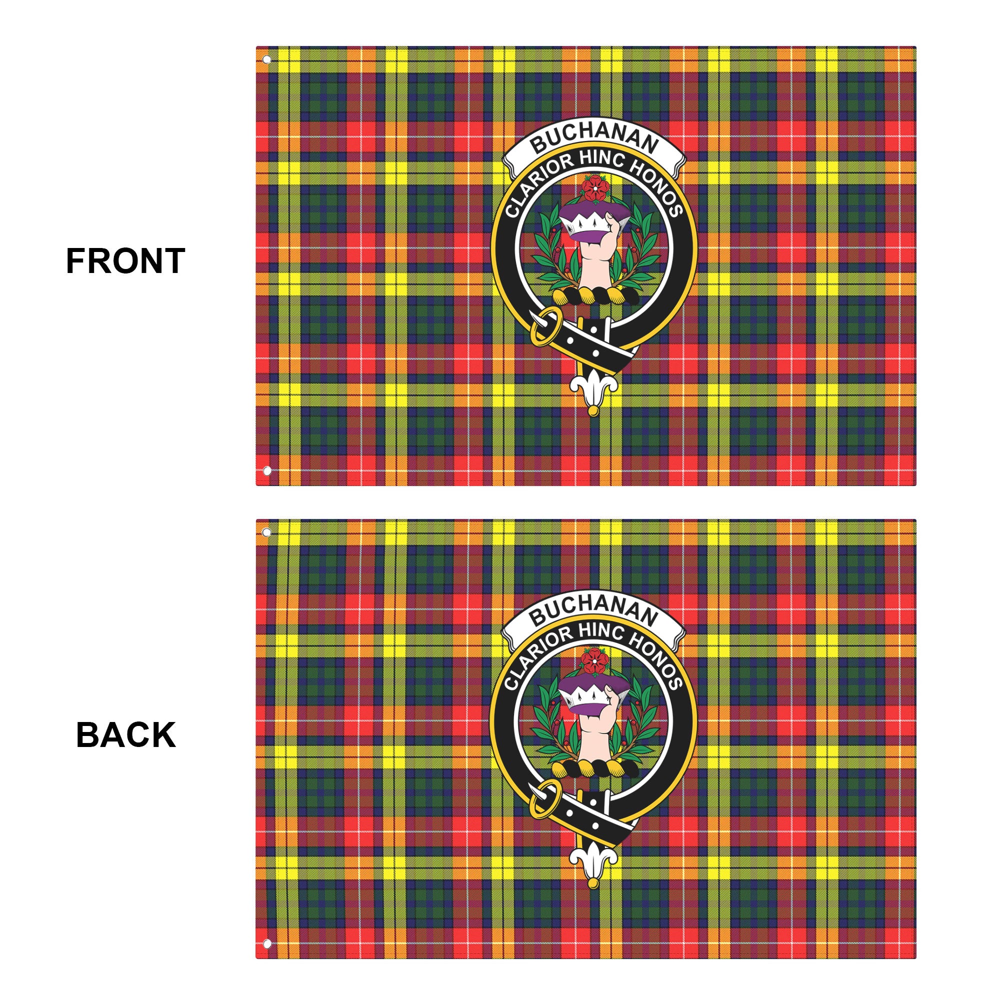 Buchanan Modern Tartan Crest House Flag