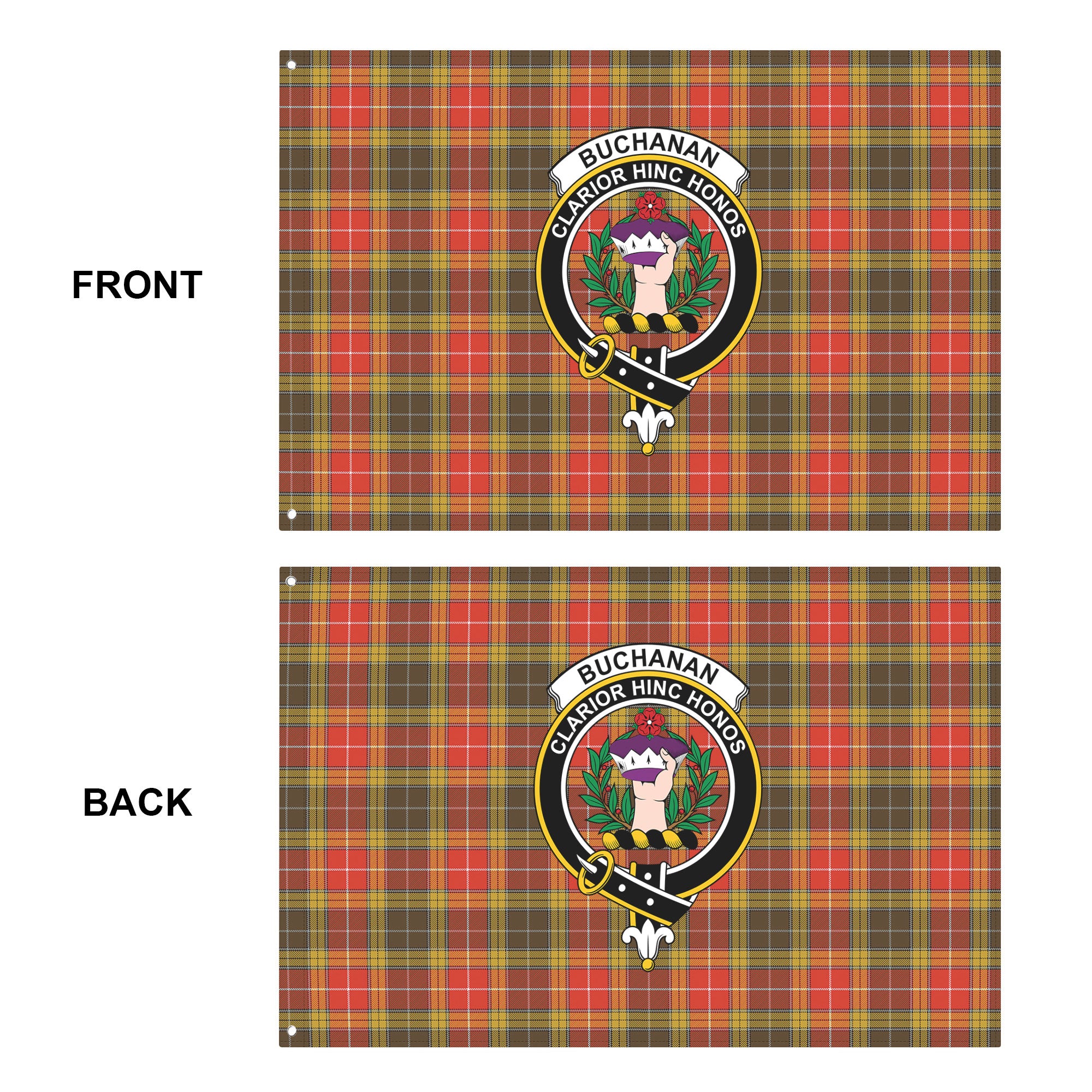 Buchanan Old Set Weathered Tartan Crest House Flag