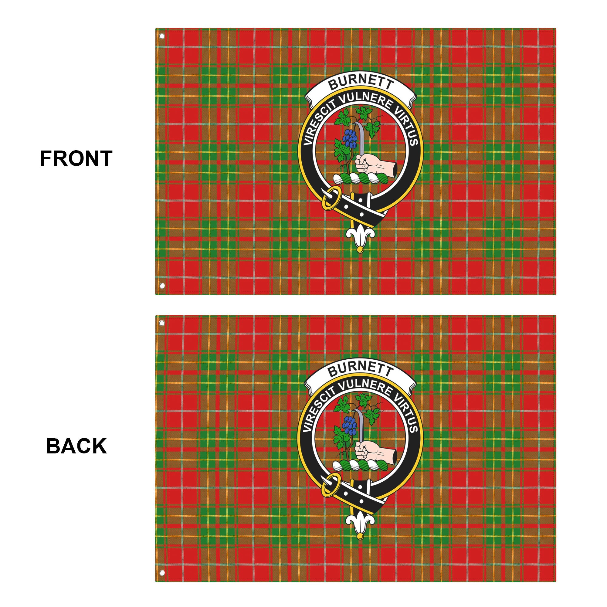 Burnett Ancient Tartan Crest House Flag