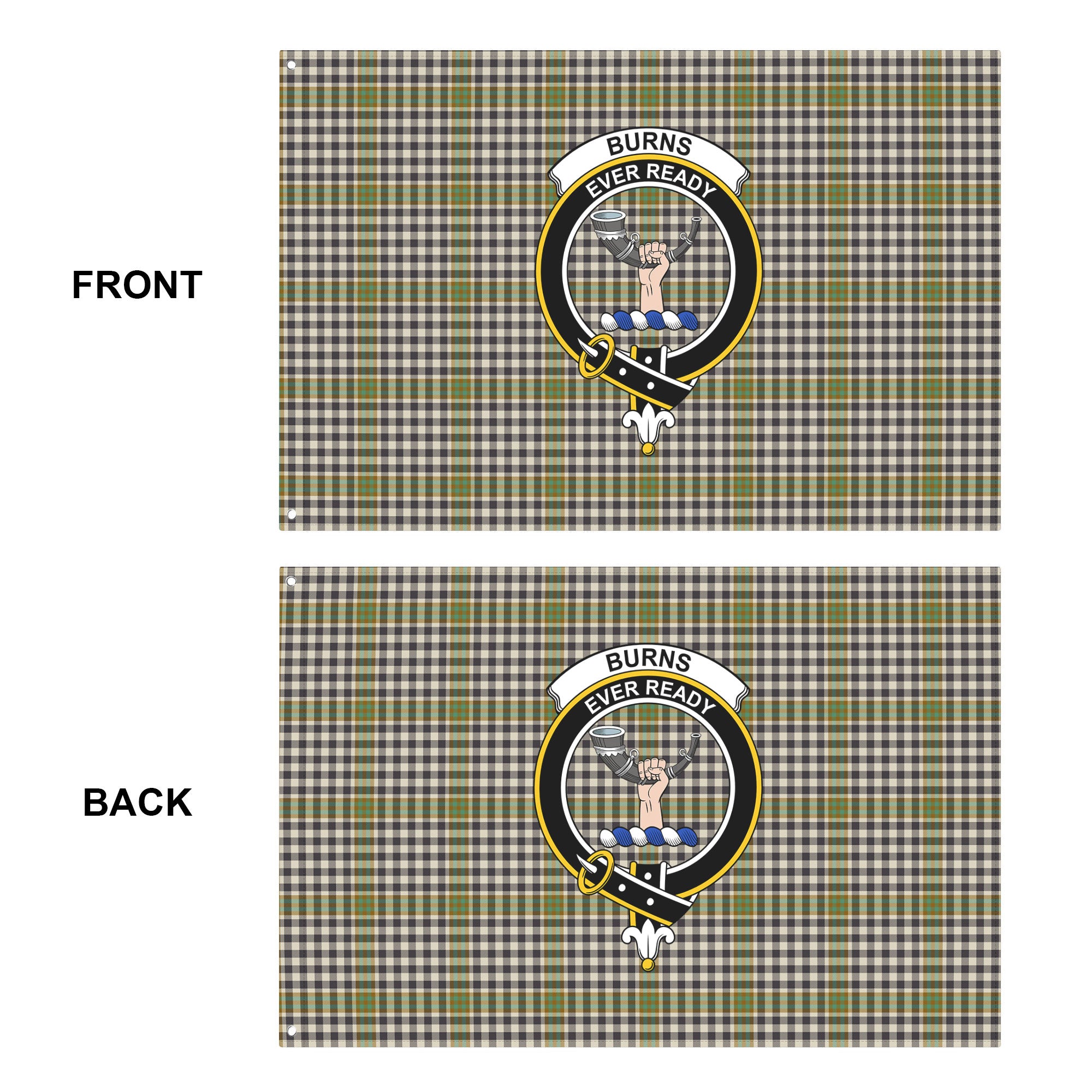 Burns Check Tartan Crest House Flag