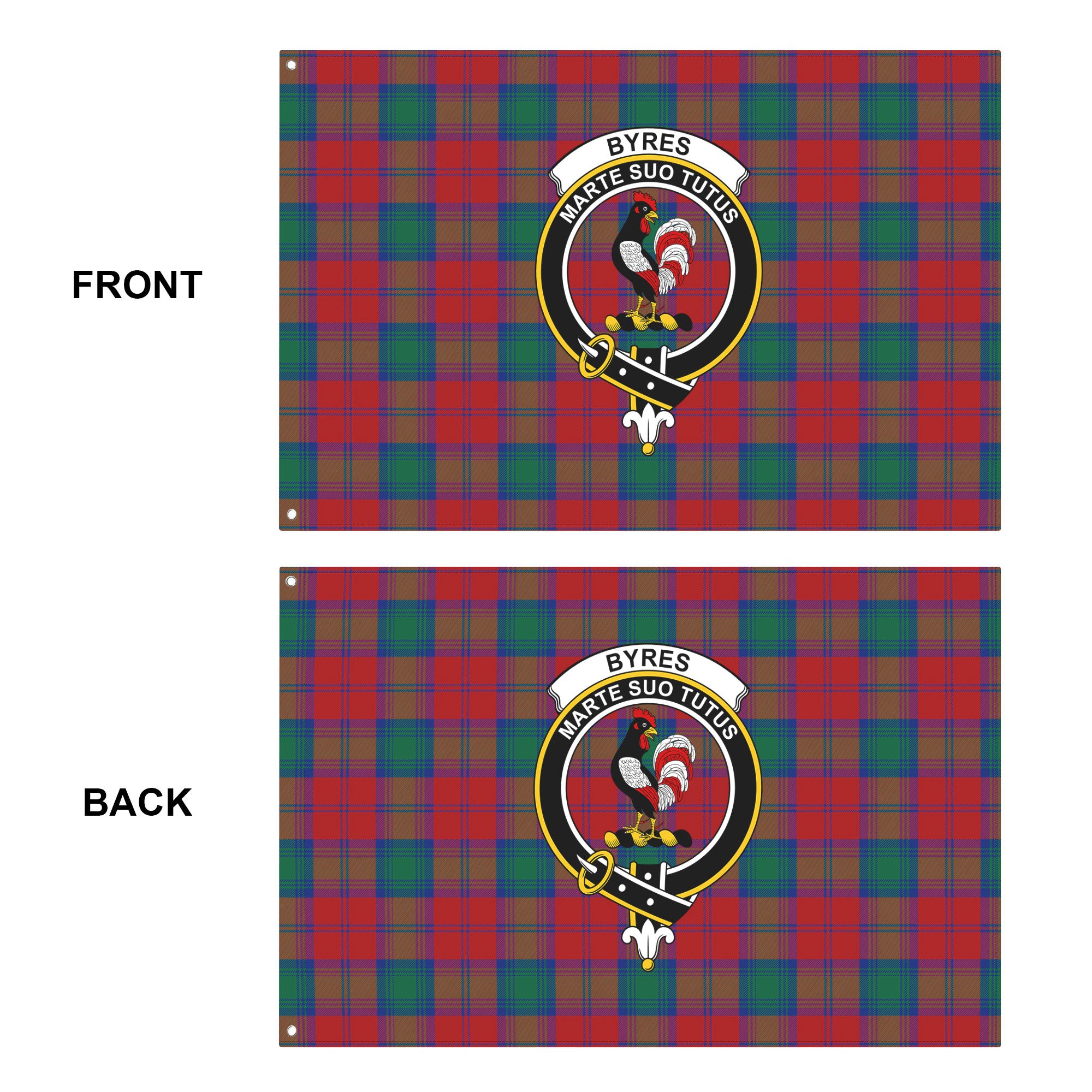 Byres Tartan Crest House Flag