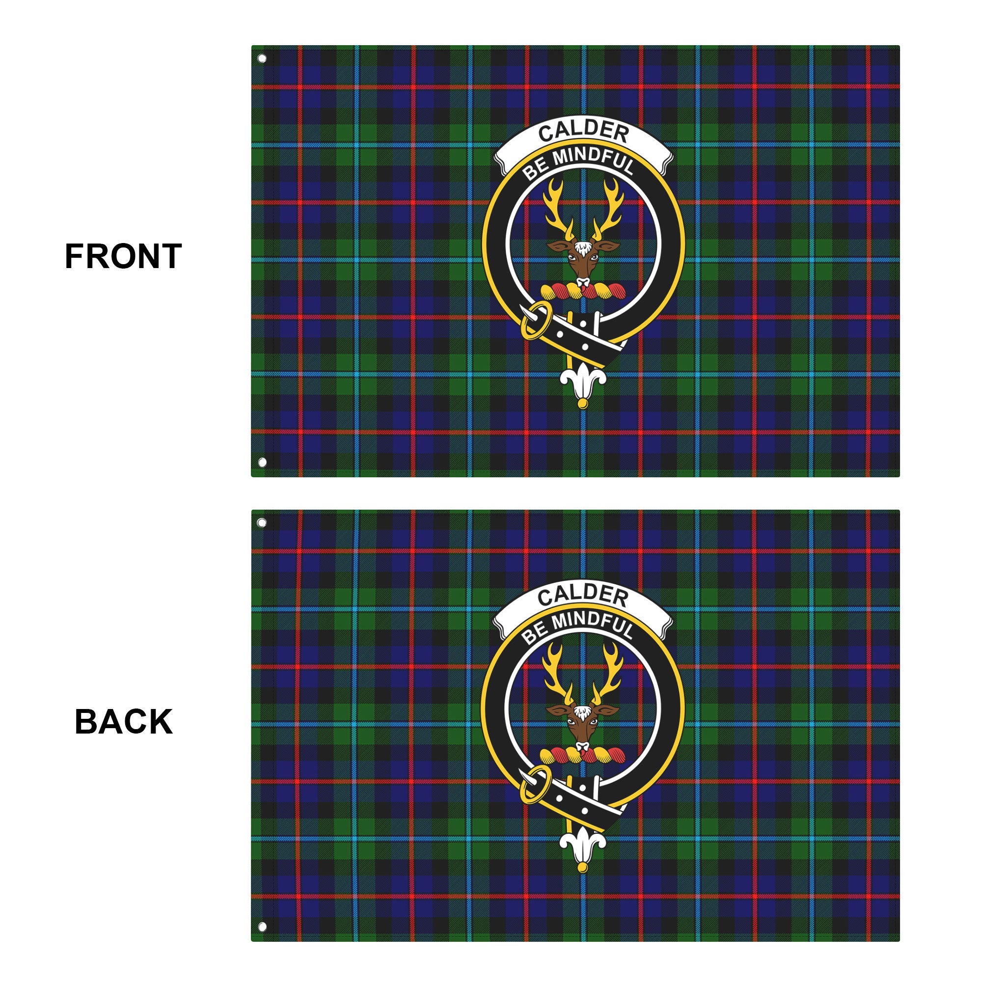 Calder Tartan Crest House Flag