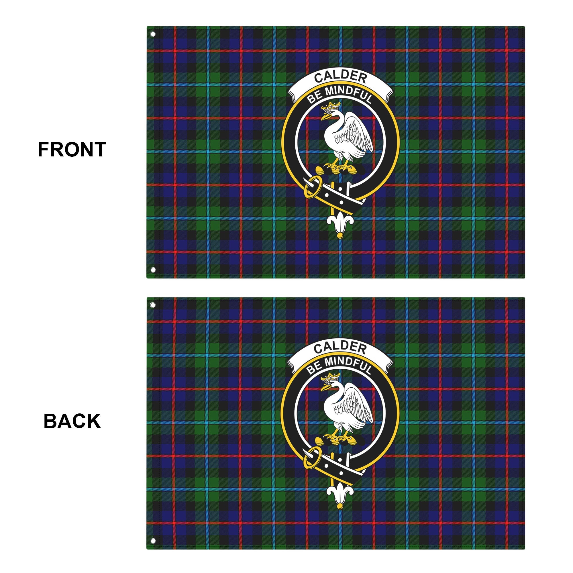 Calder (Calder-Campbell) Tartan Crest House Flag