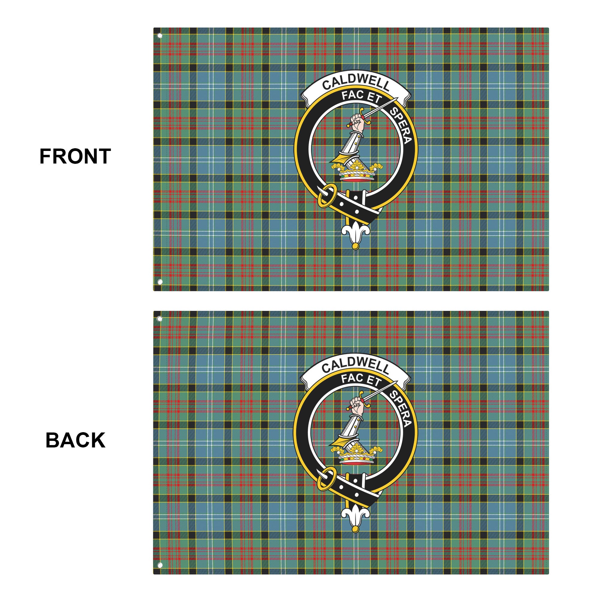 Caldwell Tartan Crest House Flag