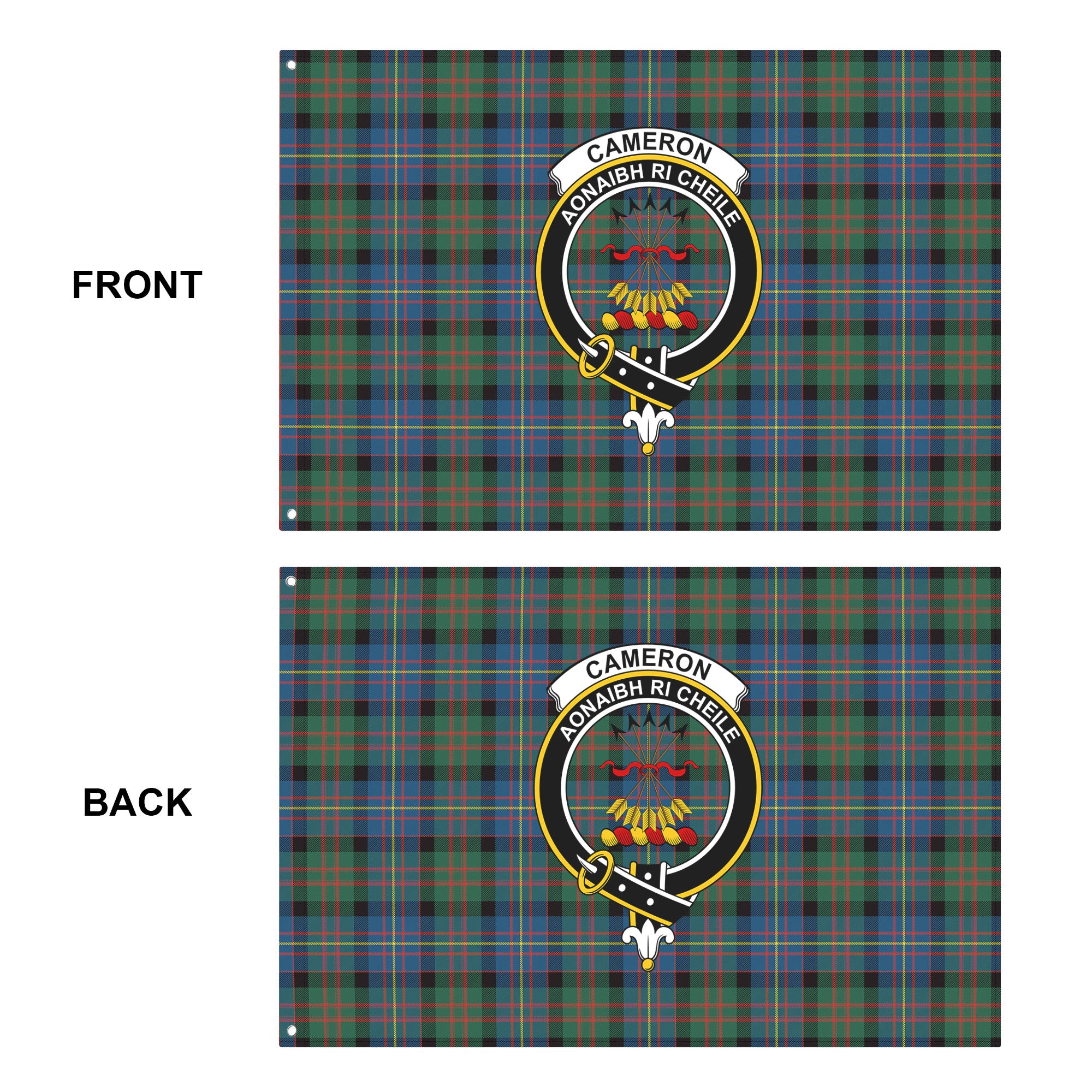 Cameron of Erracht Ancient Tartan Crest House Flag