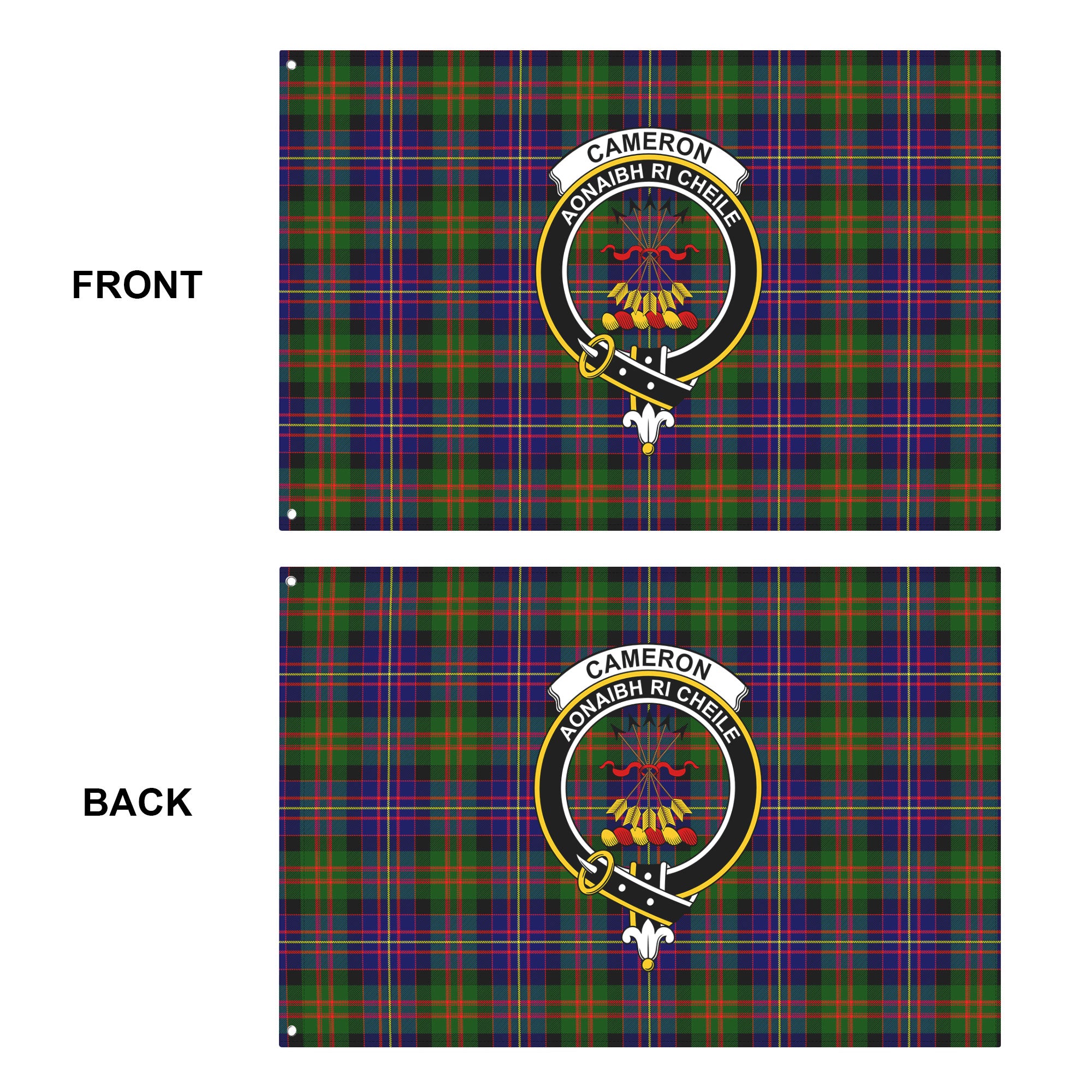 Cameron of Erracht Modern Tartan Crest House Flag