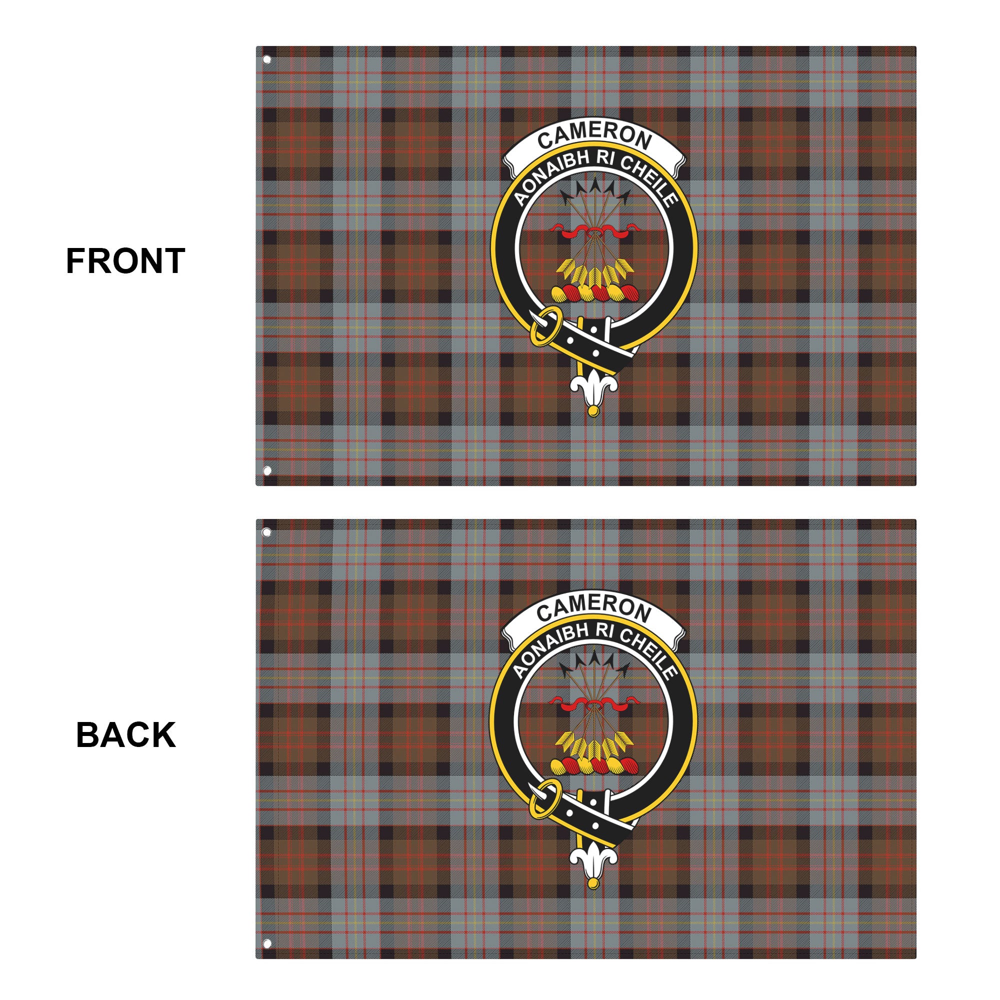 Cameron of Erracht Weathered Tartan Crest House Flag