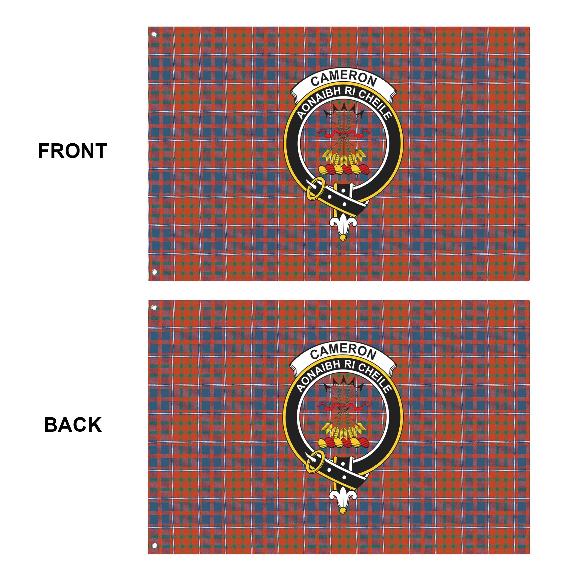 Cameron of Lochiel Ancient Tartan Crest House Flag