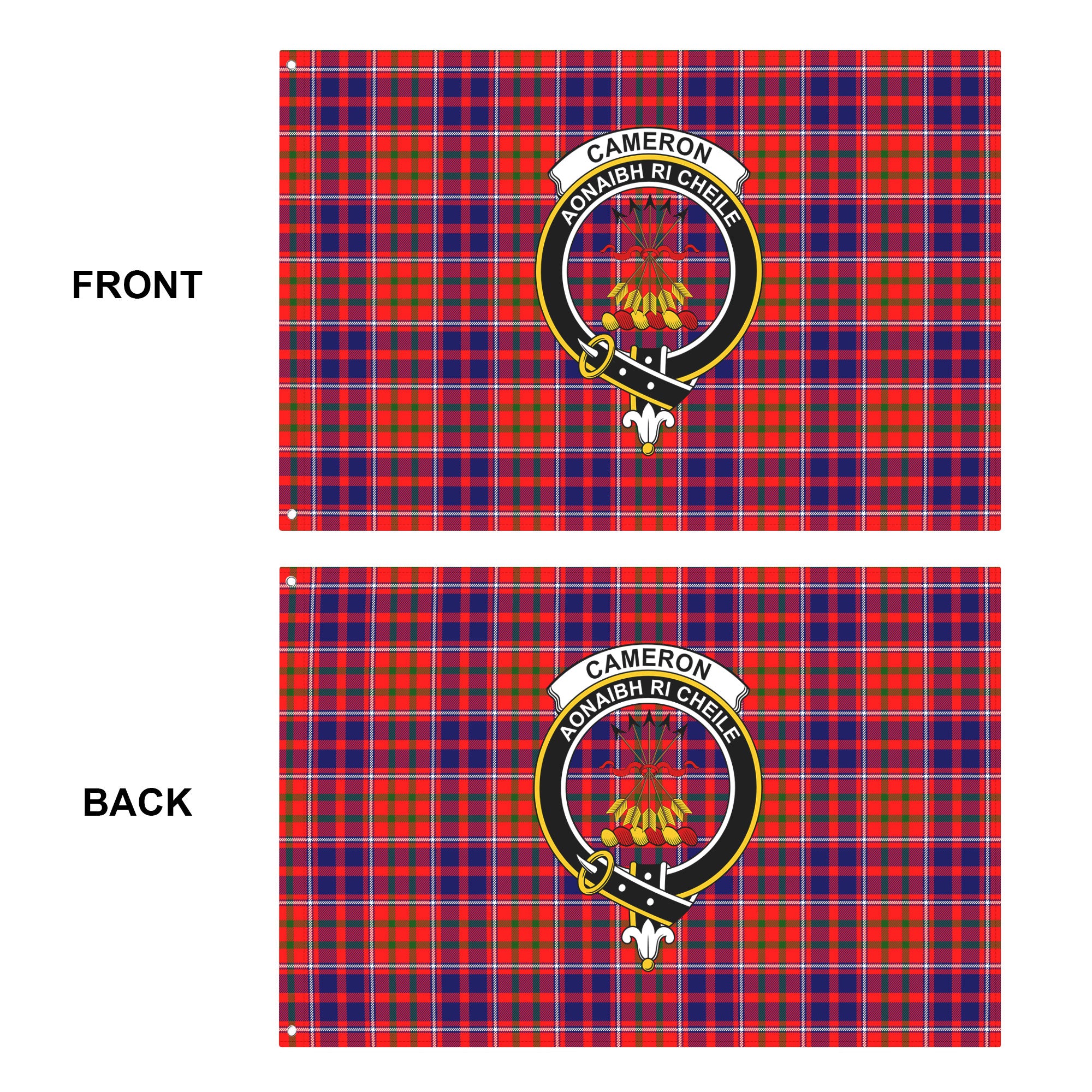 Cameron of Lochiel Modern Tartan Crest House Flag