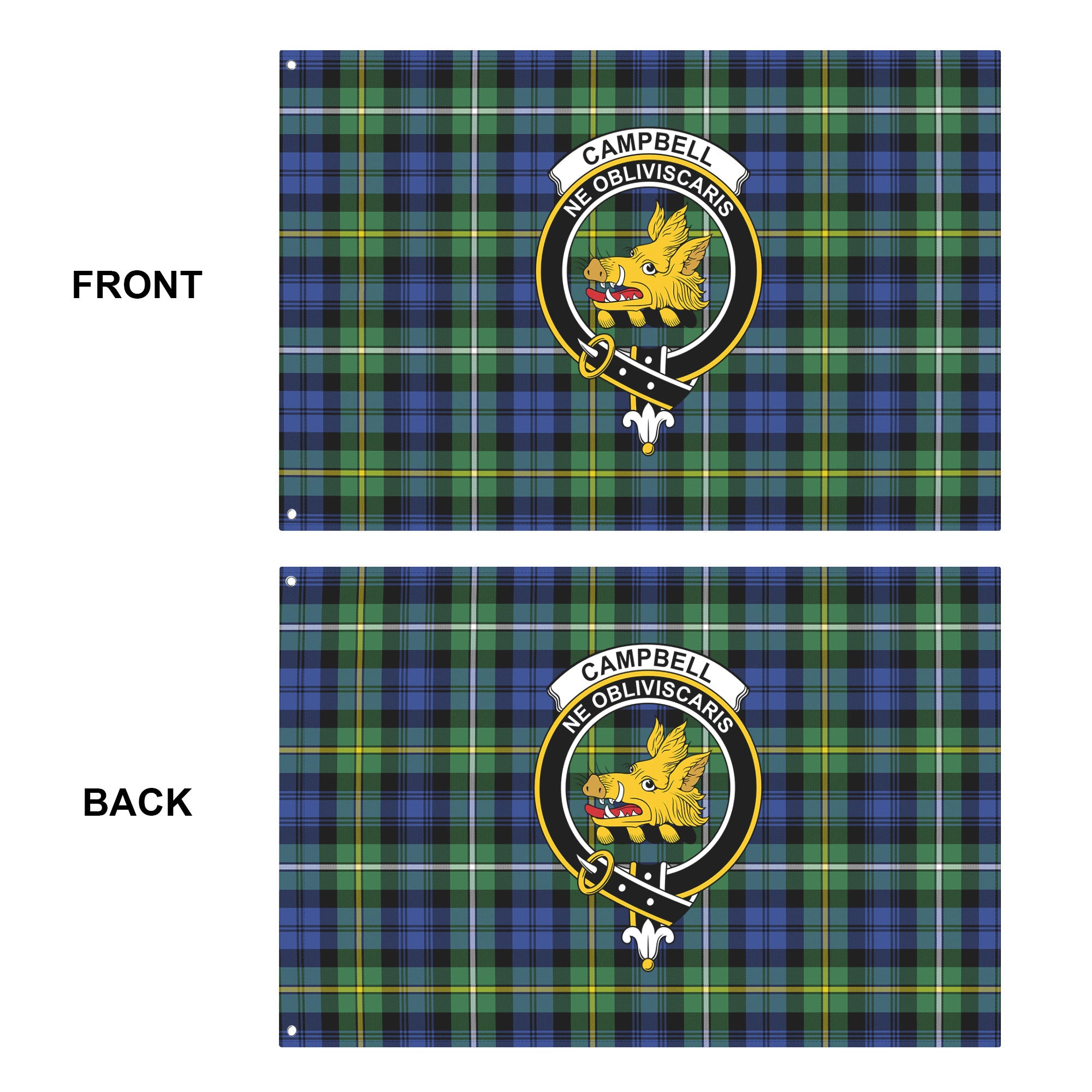 Campbell Argyll Ancient Tartan Crest House Flag