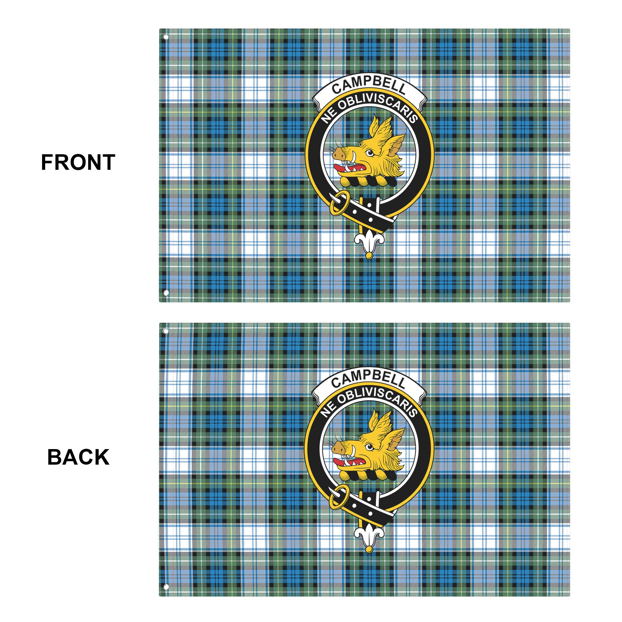 Campbell Dress Ancient Tartan Crest House Flag