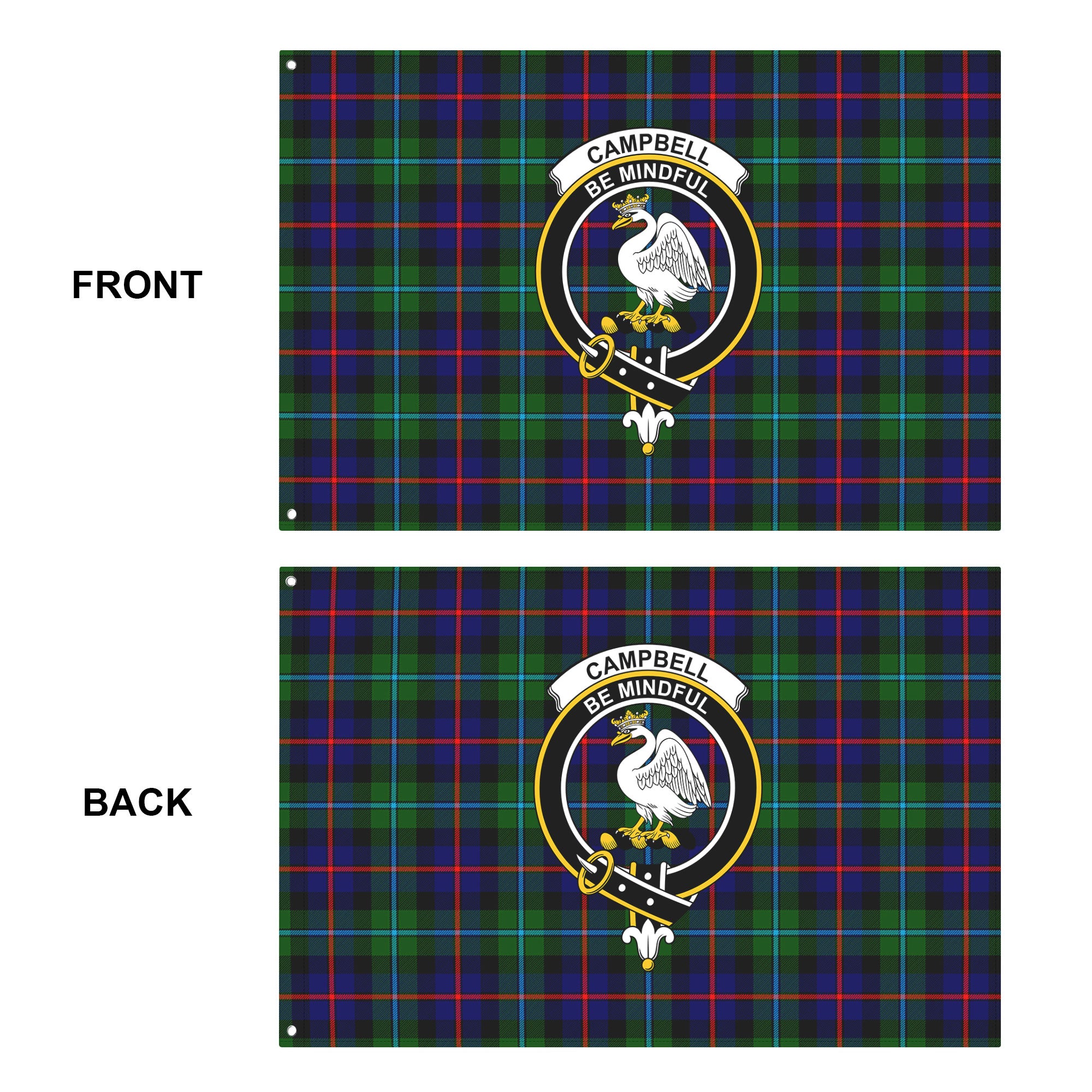 Campbell of Cawdor Modern Tartan Crest House Flag