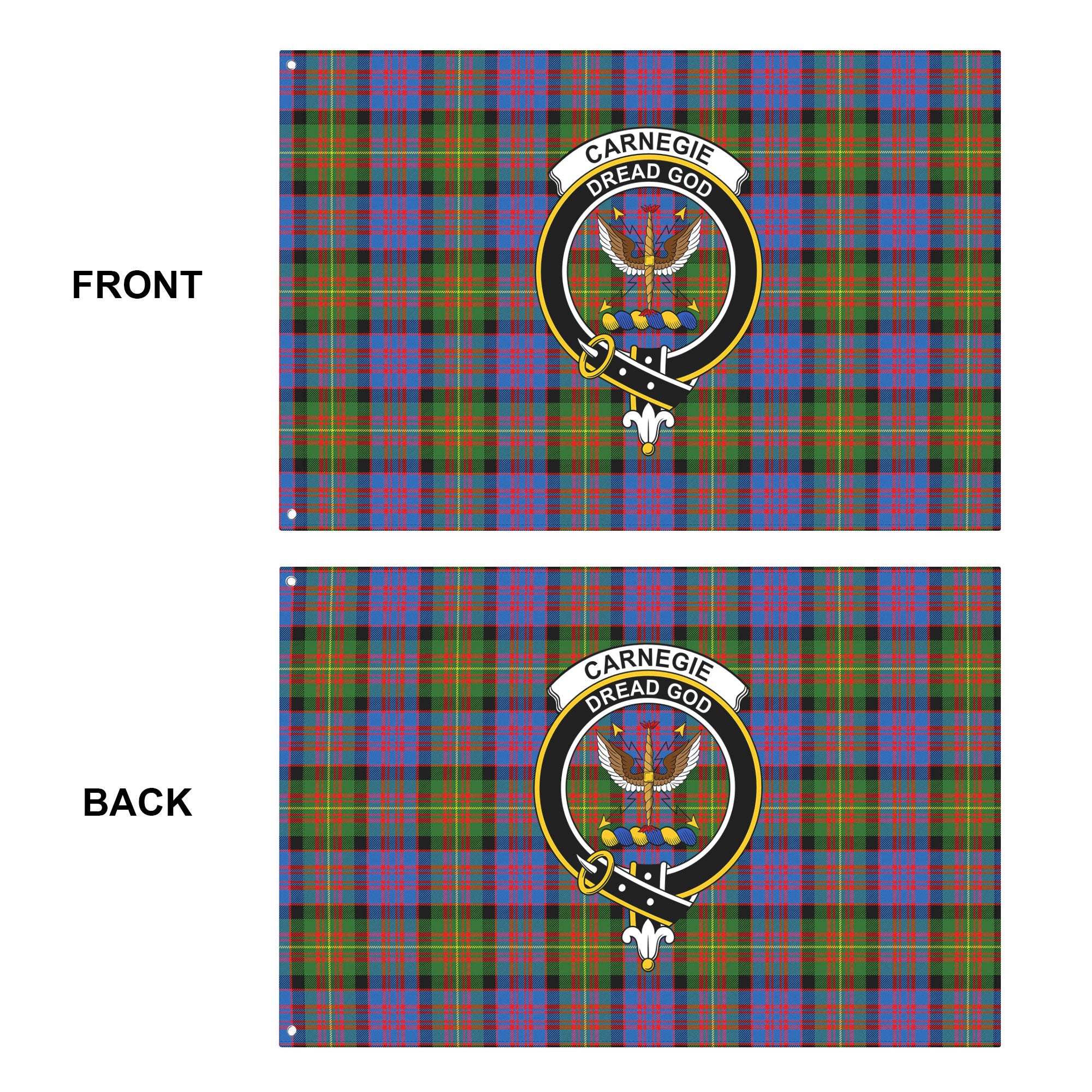 Carnegie Ancient Tartan Crest House Flag
