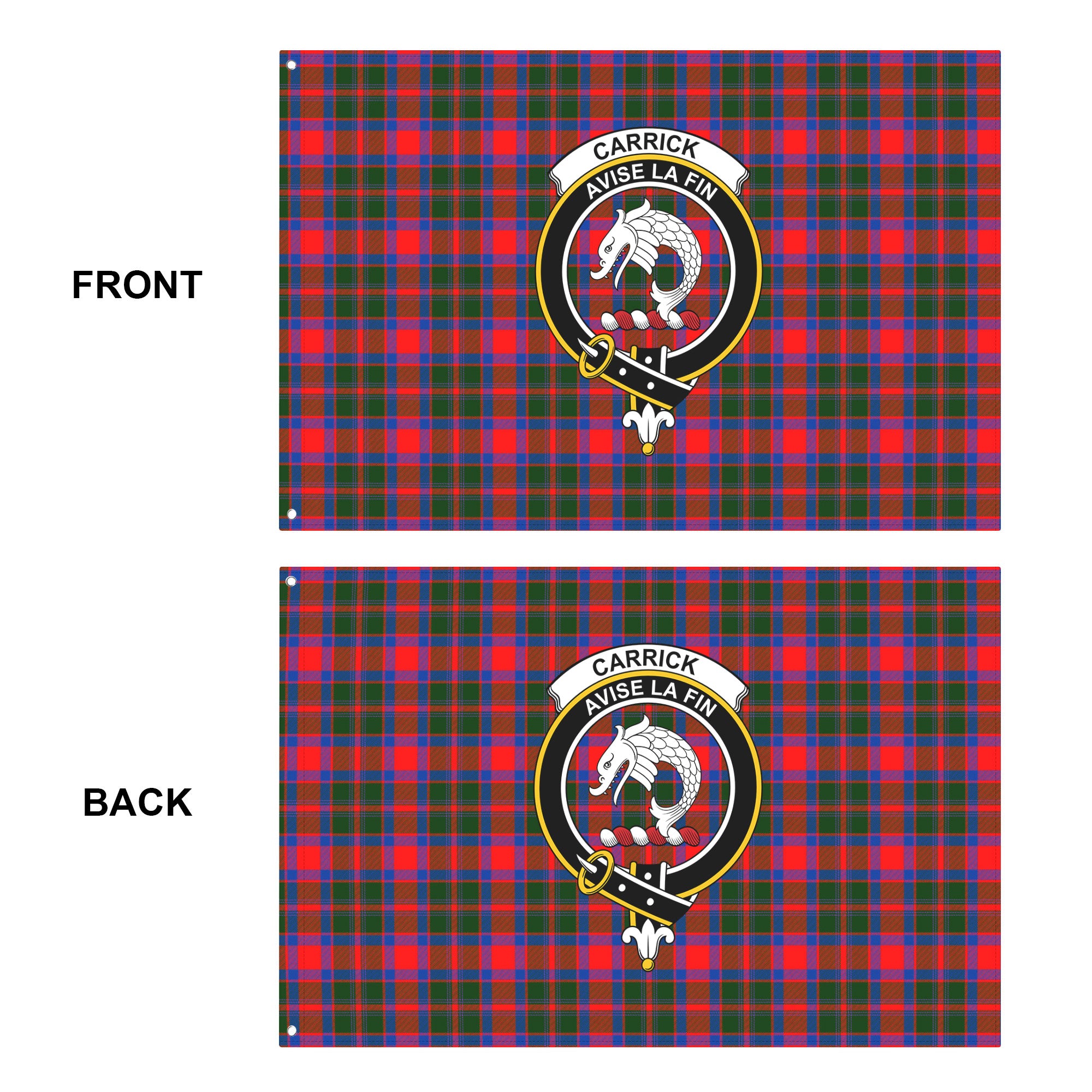 Carrick District Tartan Crest House Flag