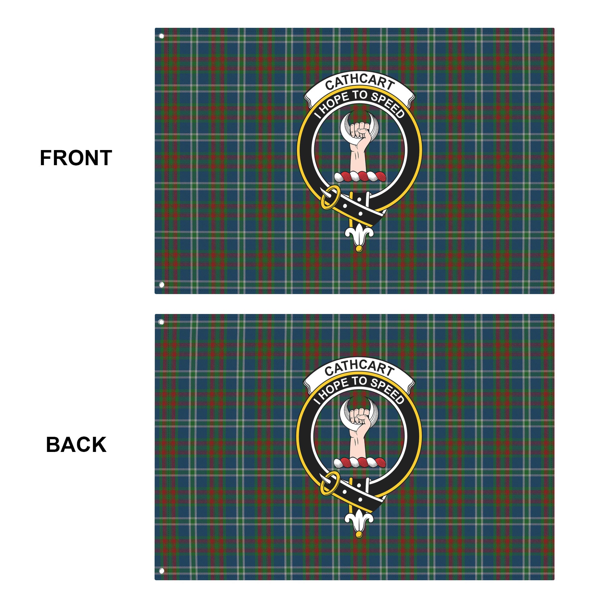 Cathcart Tartan Crest House Flag