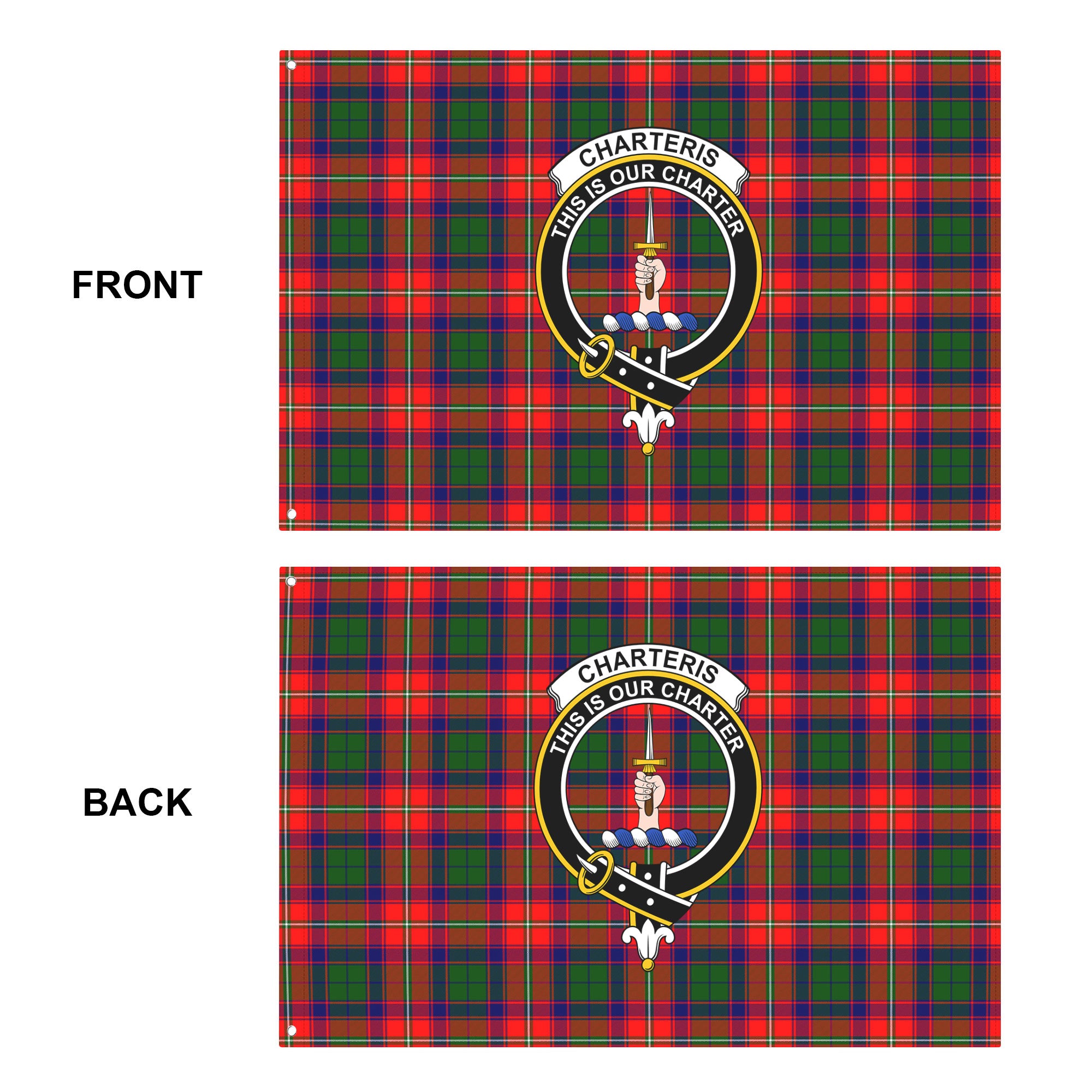 Charteris (Earl of Wemyss) Tartan Crest House Flag