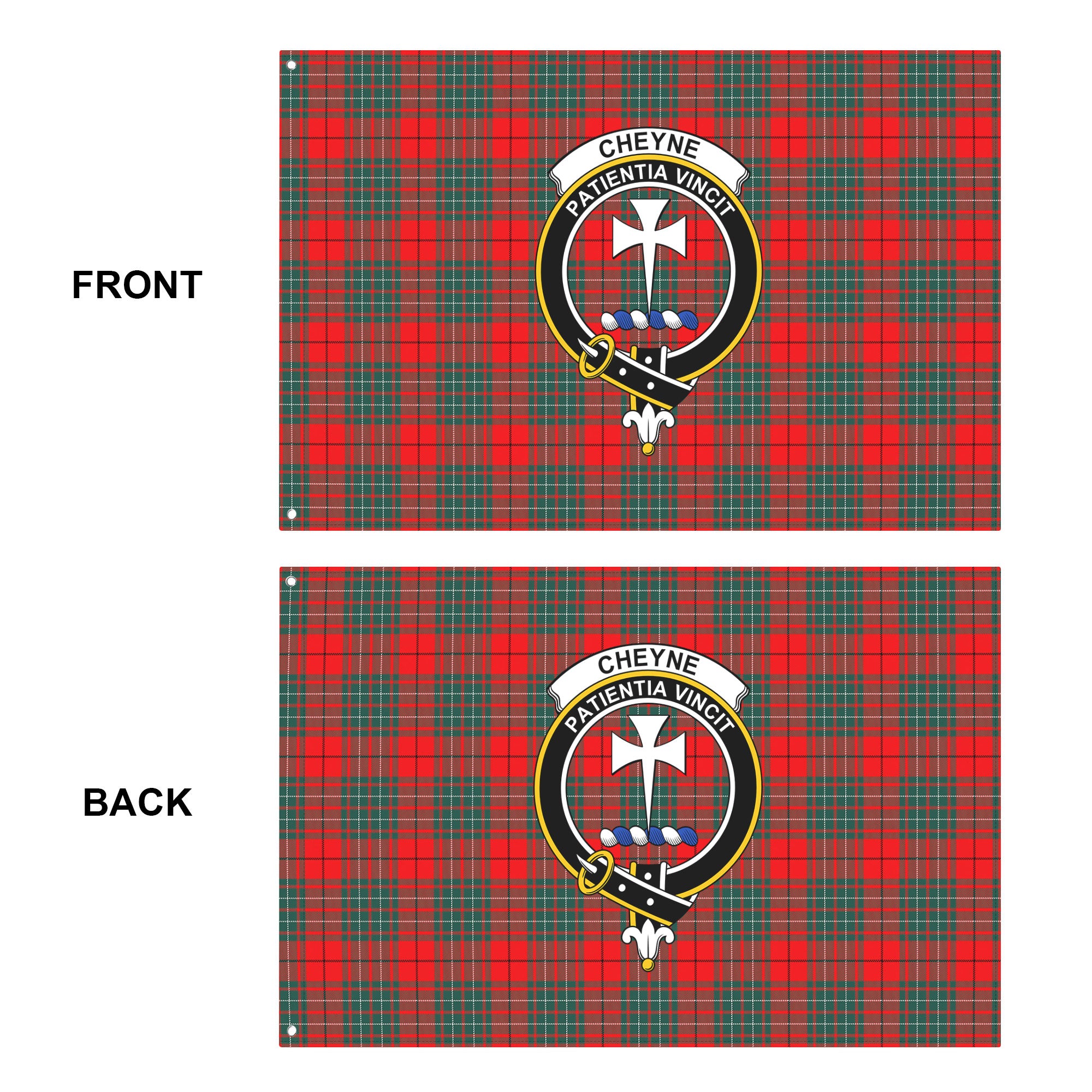 Cheyne Tartan Crest House Flag