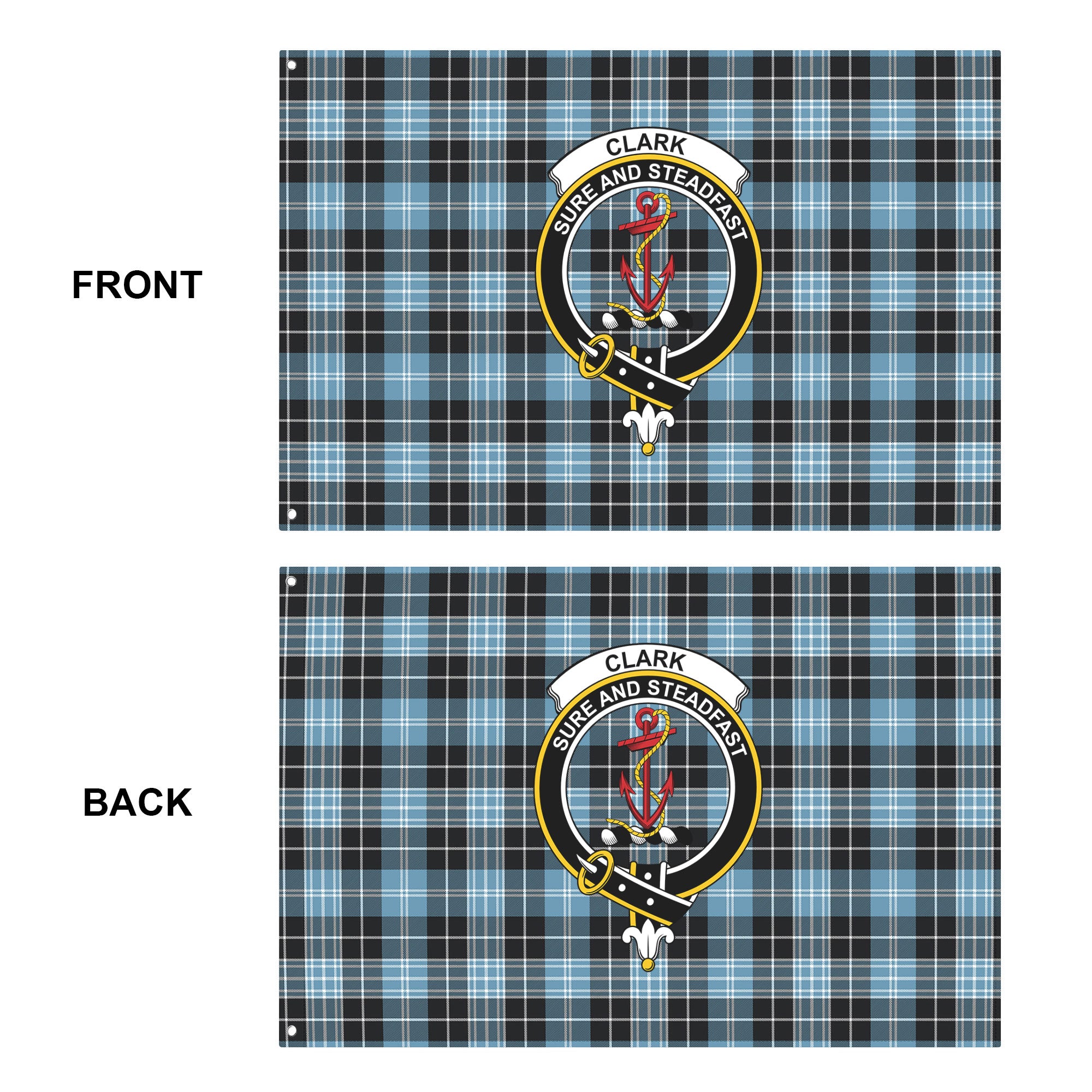 Clark Ancient Tartan Crest House Flag