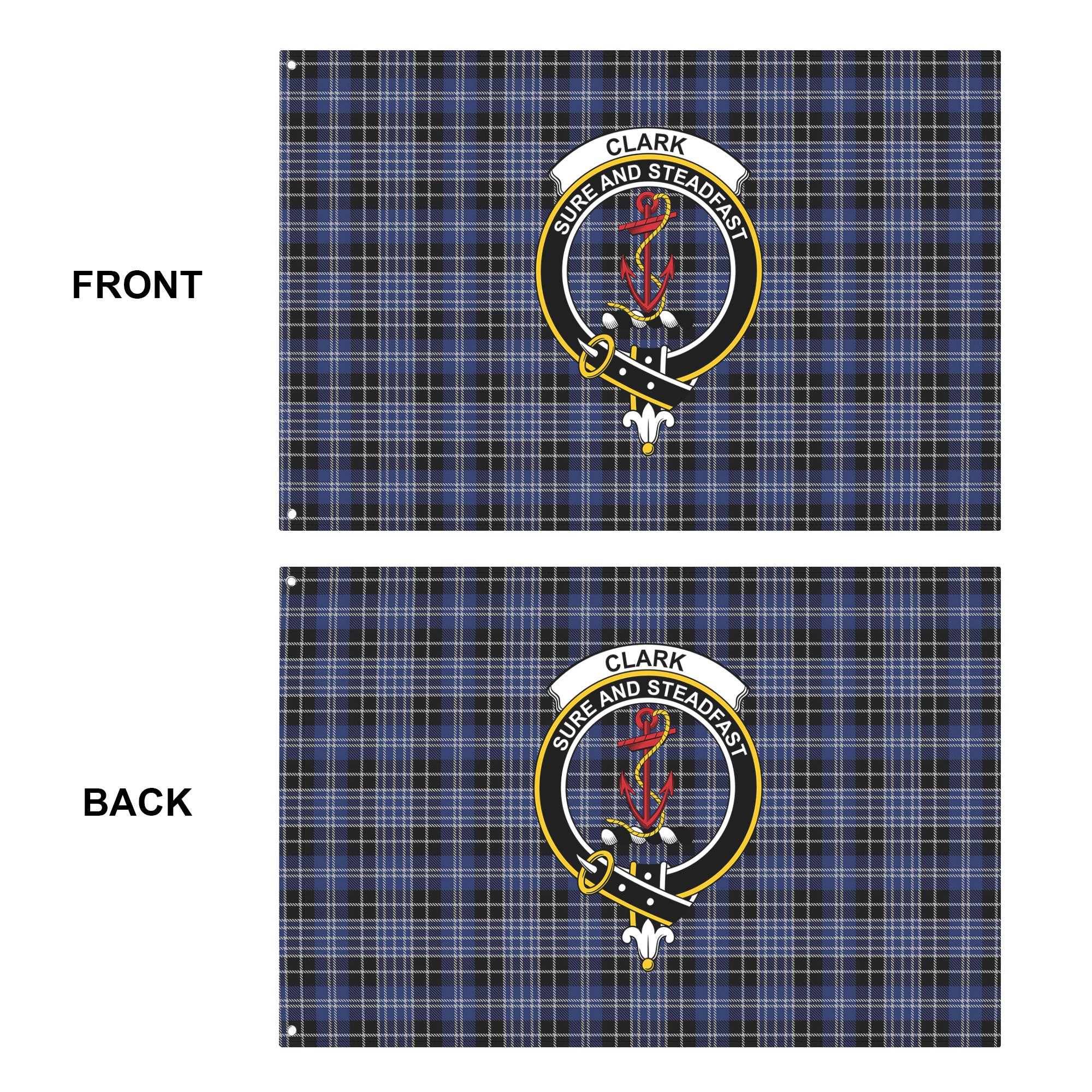 Clark Modern Tartan Crest House Flag