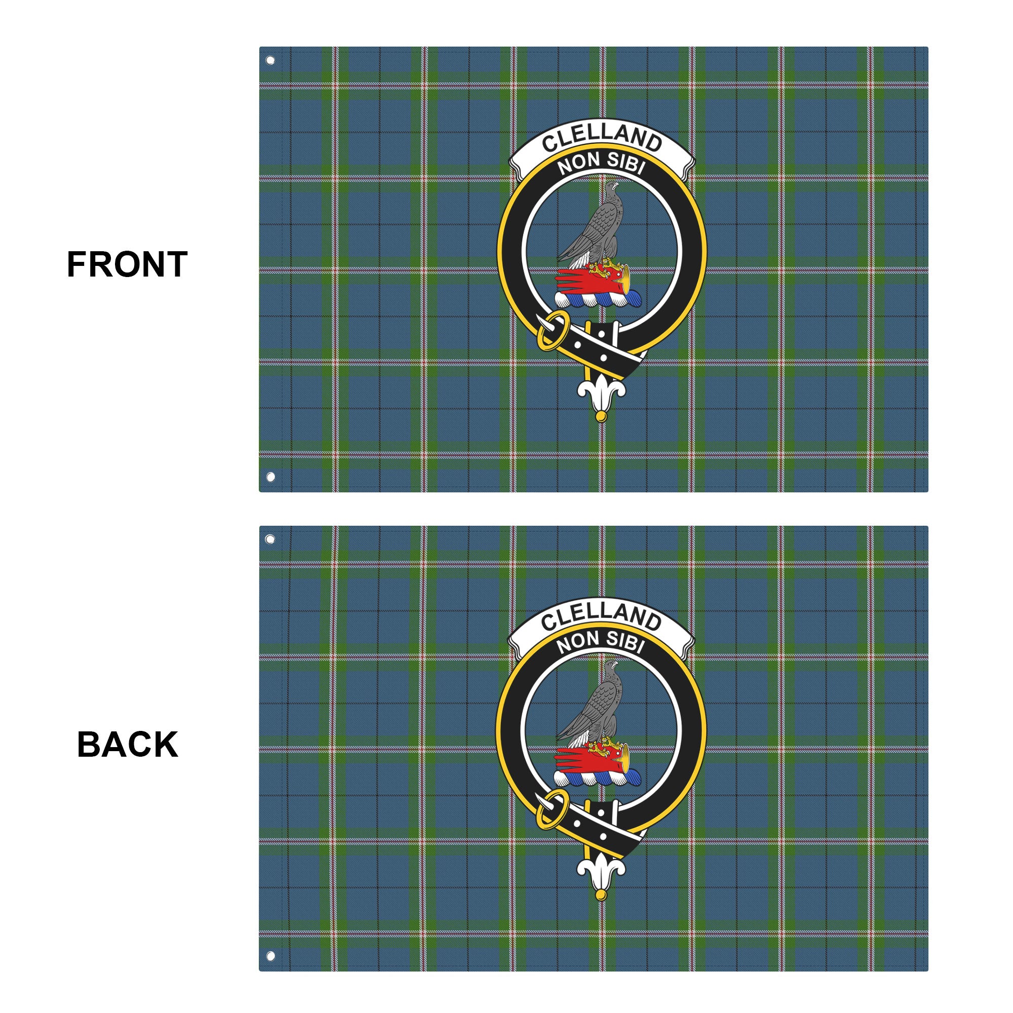 Clelland Tartan Crest House Flag