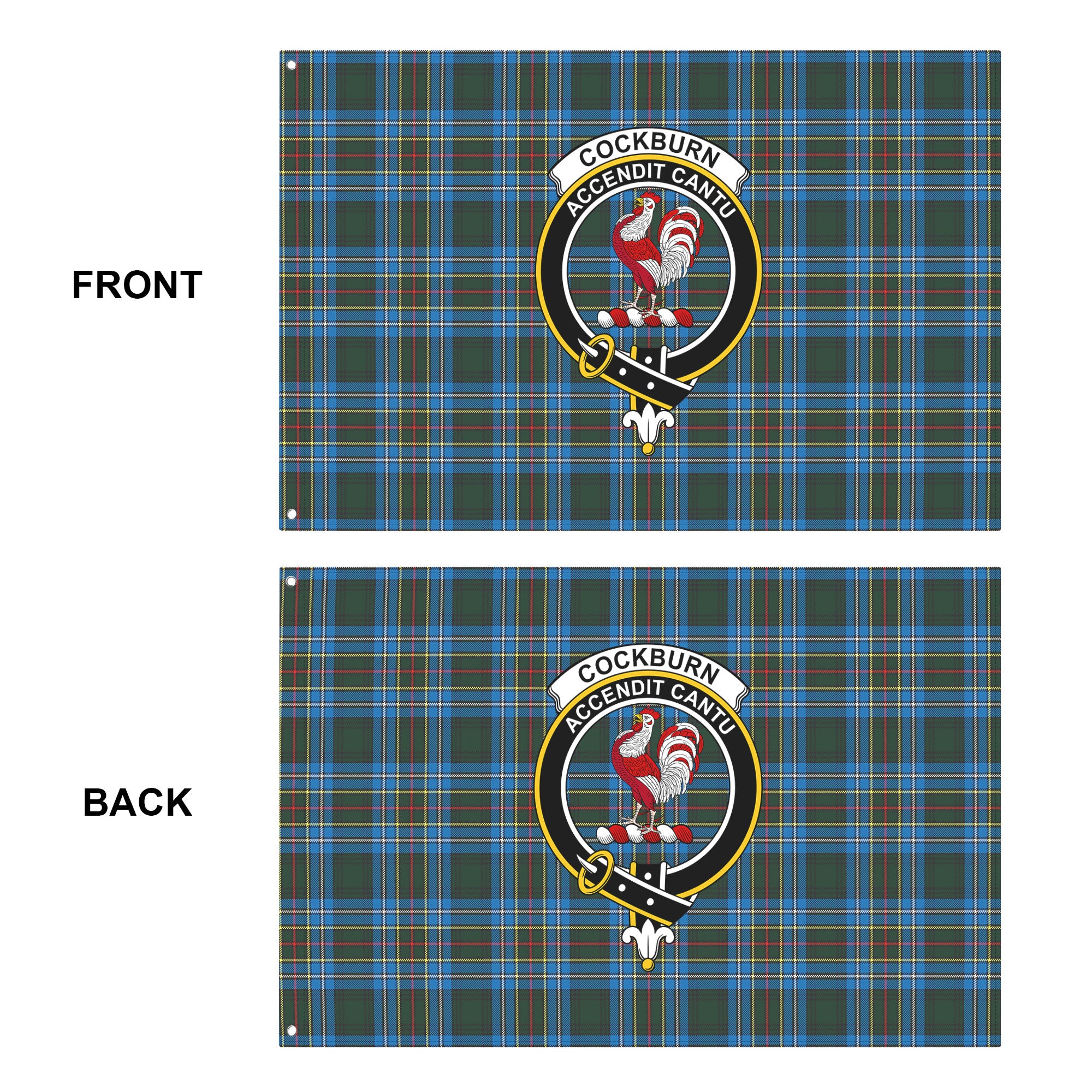 Cockburn Modern Tartan Crest House Flag