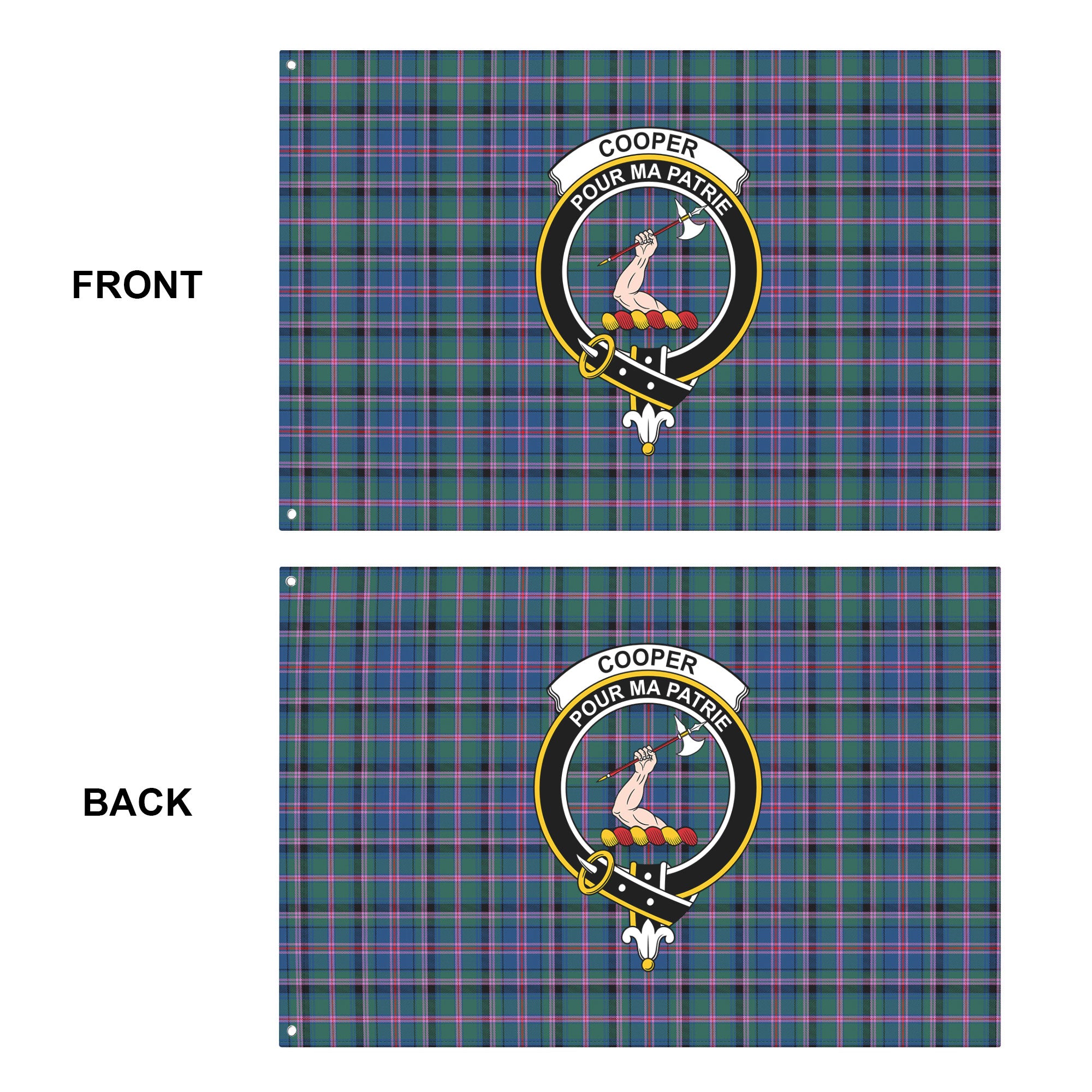 Cooper Ancient Tartan Crest House Flag