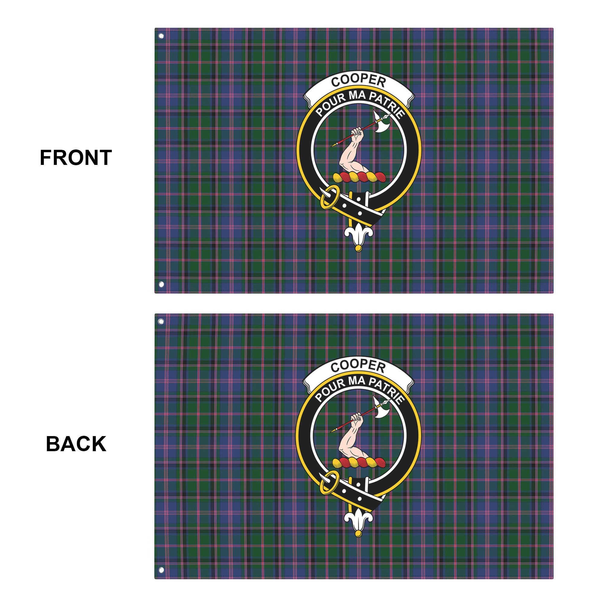 Cooper Tartan Crest House Flag