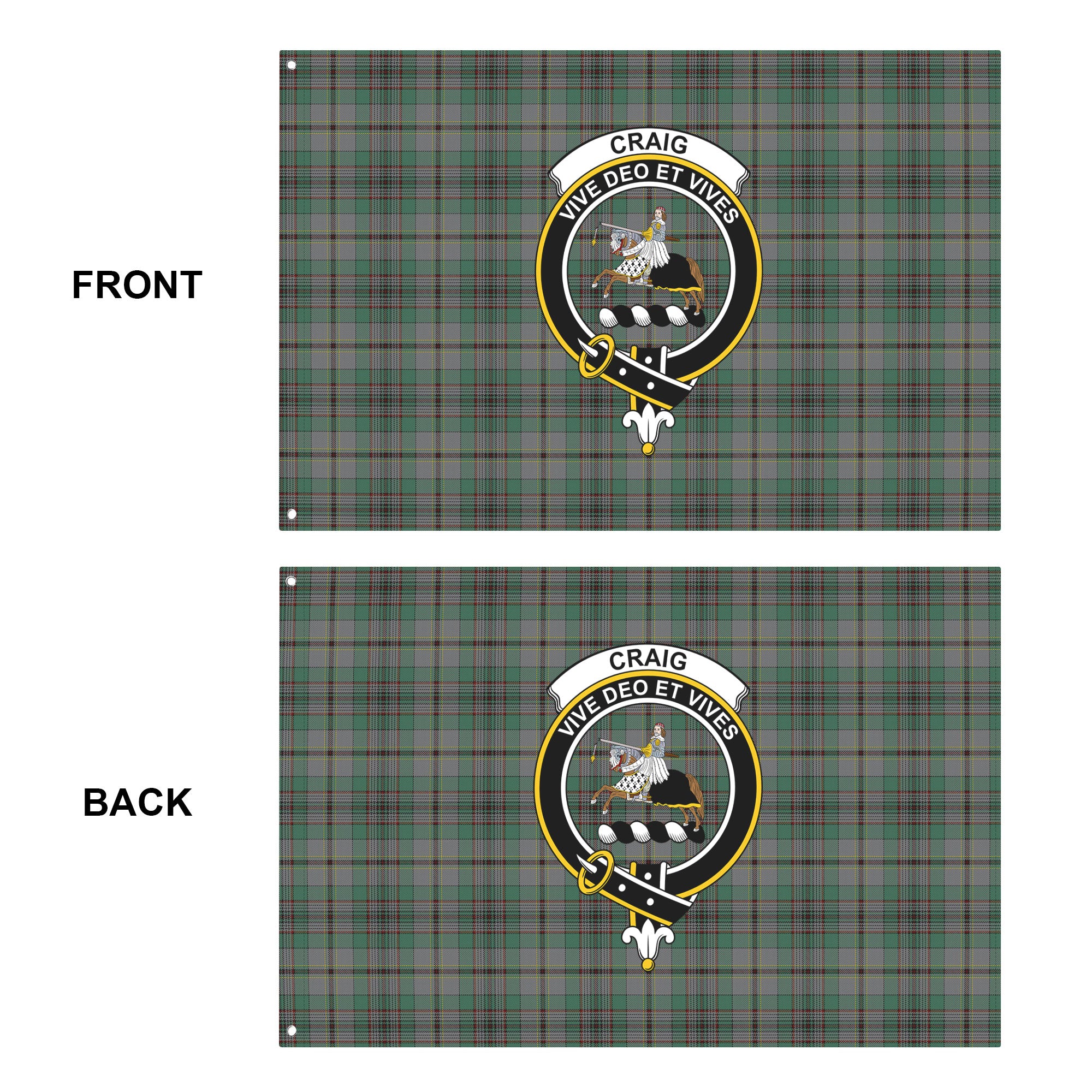 Craig Tartan Crest House Flag