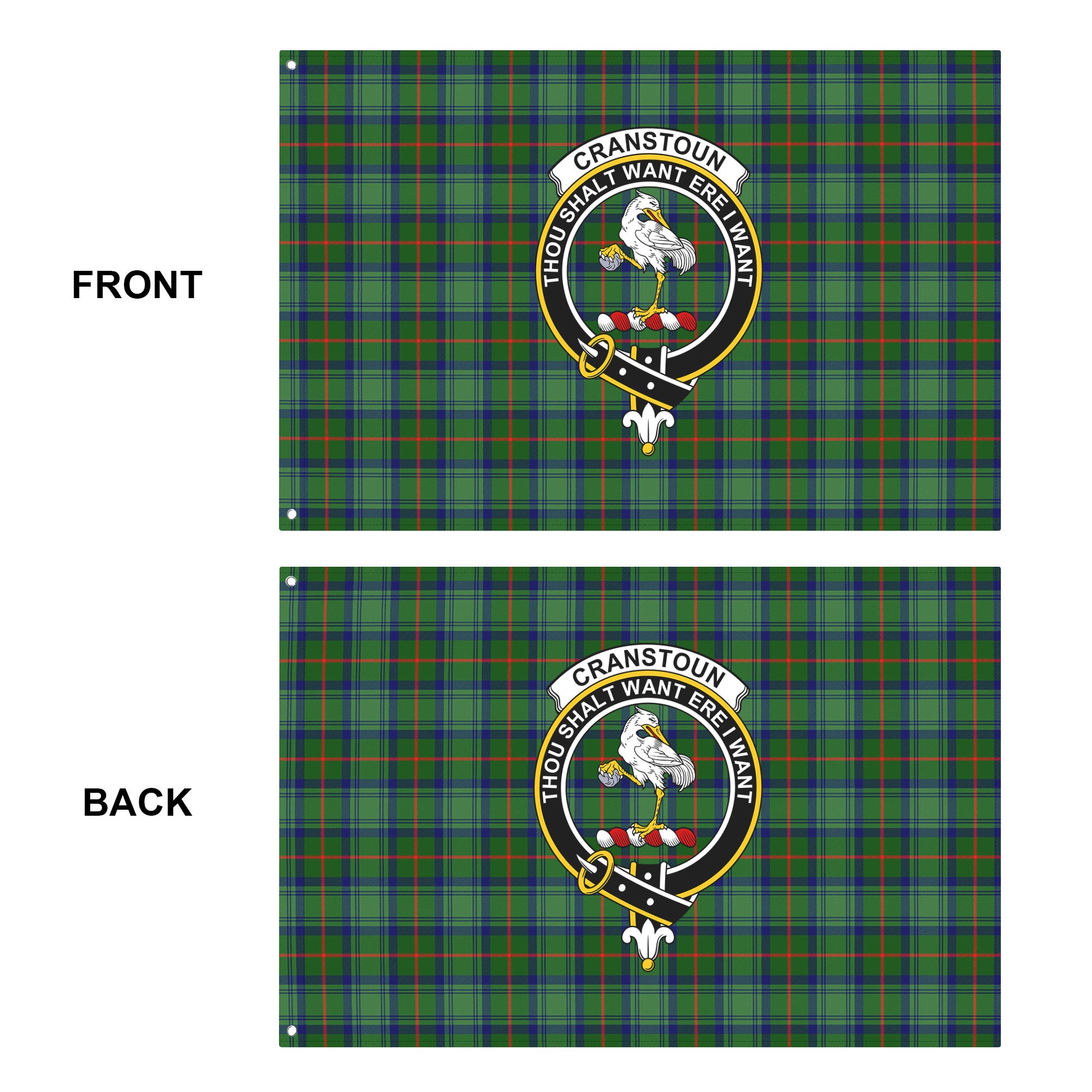 Cranstoun Tartan Crest House Flag