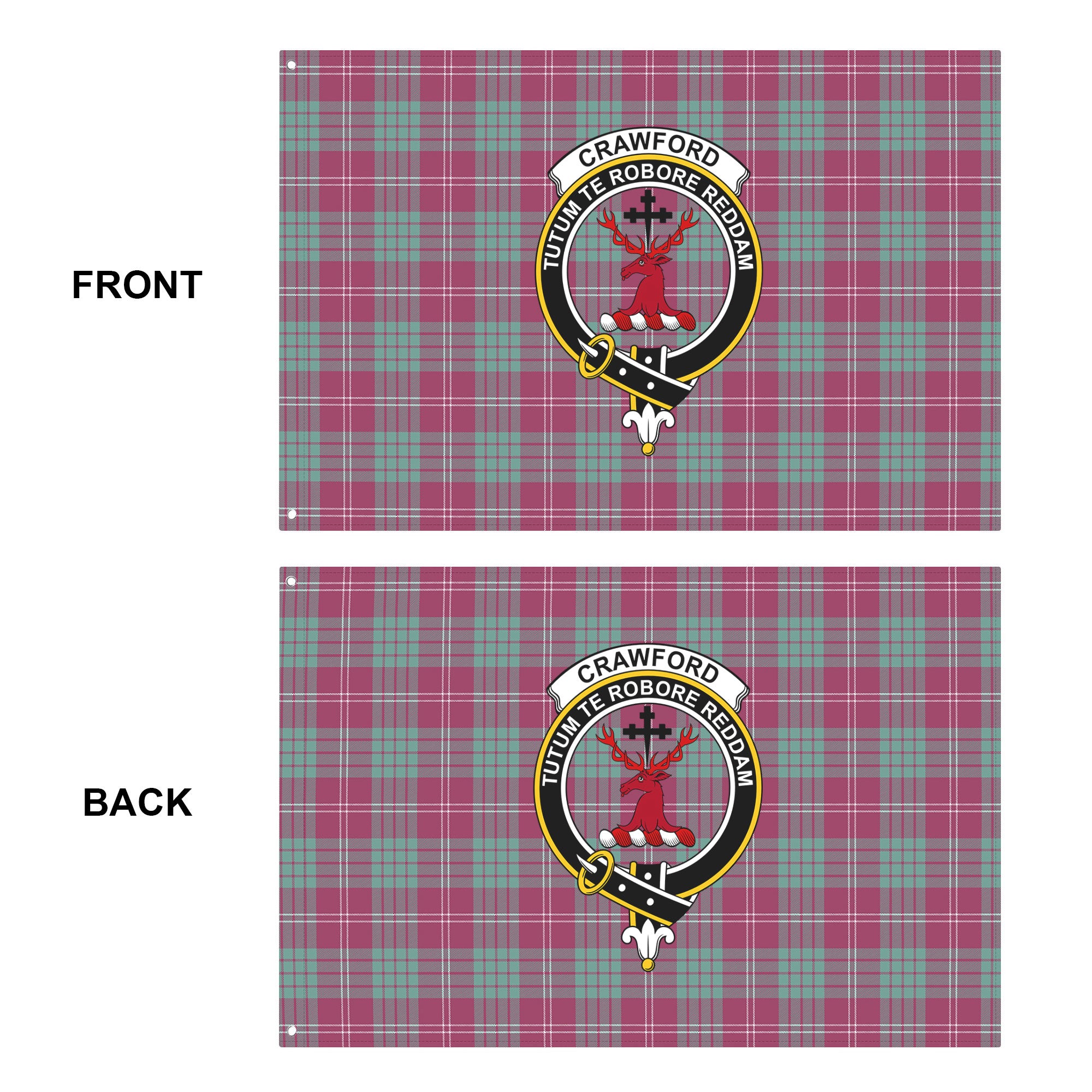 Crawford Ancient Tartan Crest House Flag