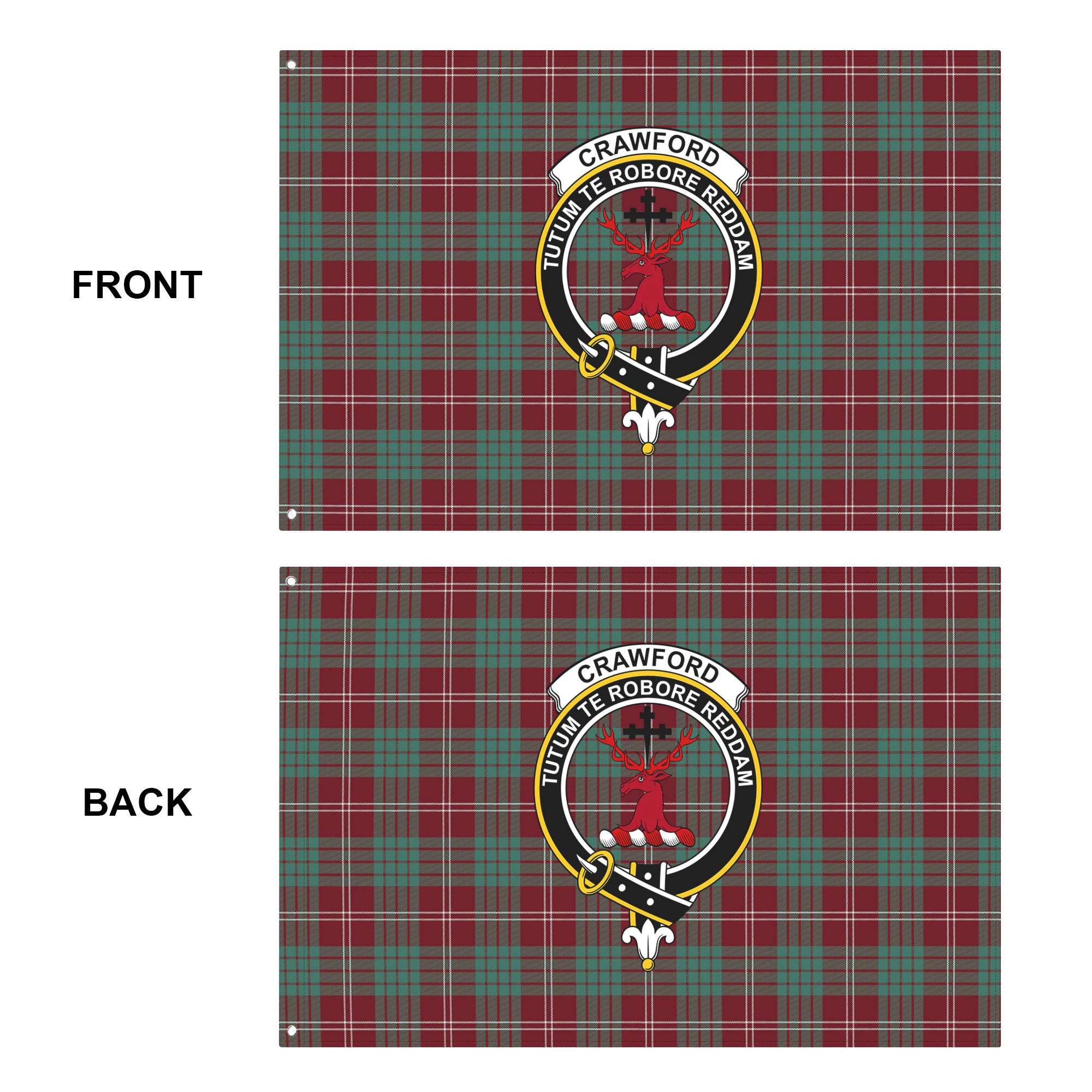 Crawford Modern Tartan Crest House Flag