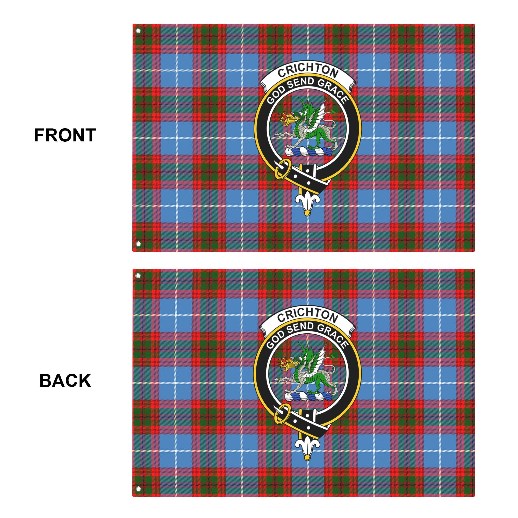 Crichton Tartan Crest House Flag
