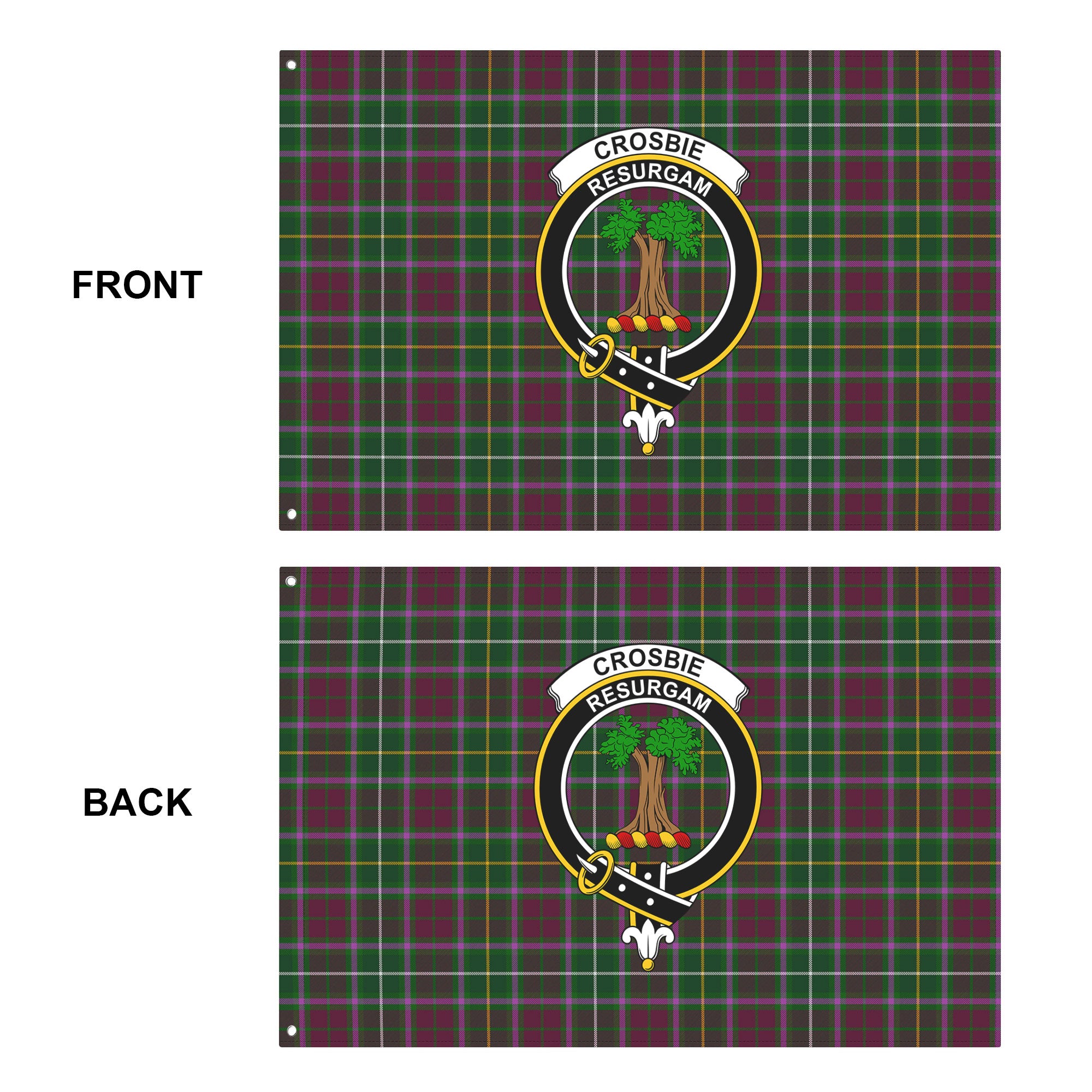 Crosbie Tartan Crest House Flag