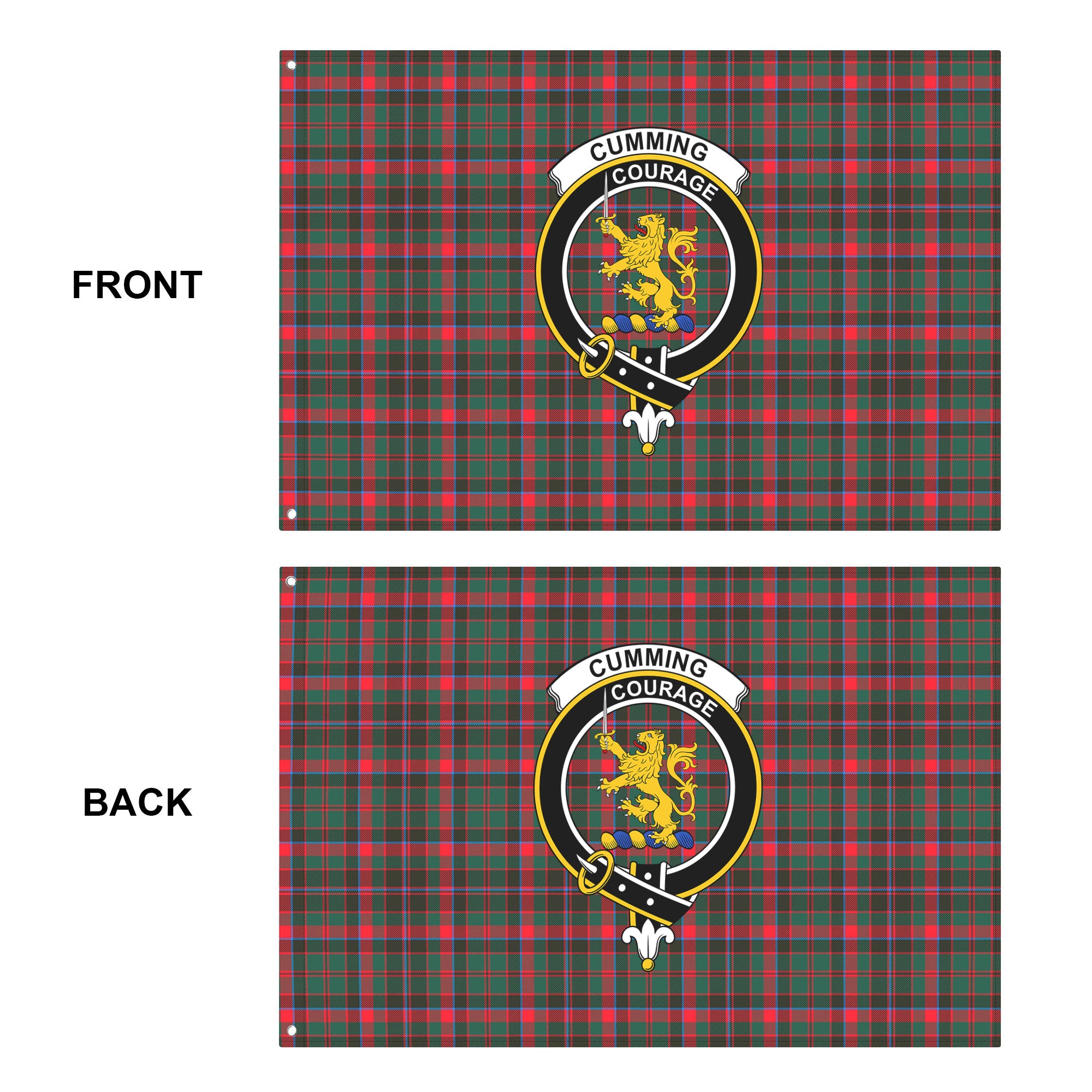 Cumming Hunting Modern Tartan Crest House Flag