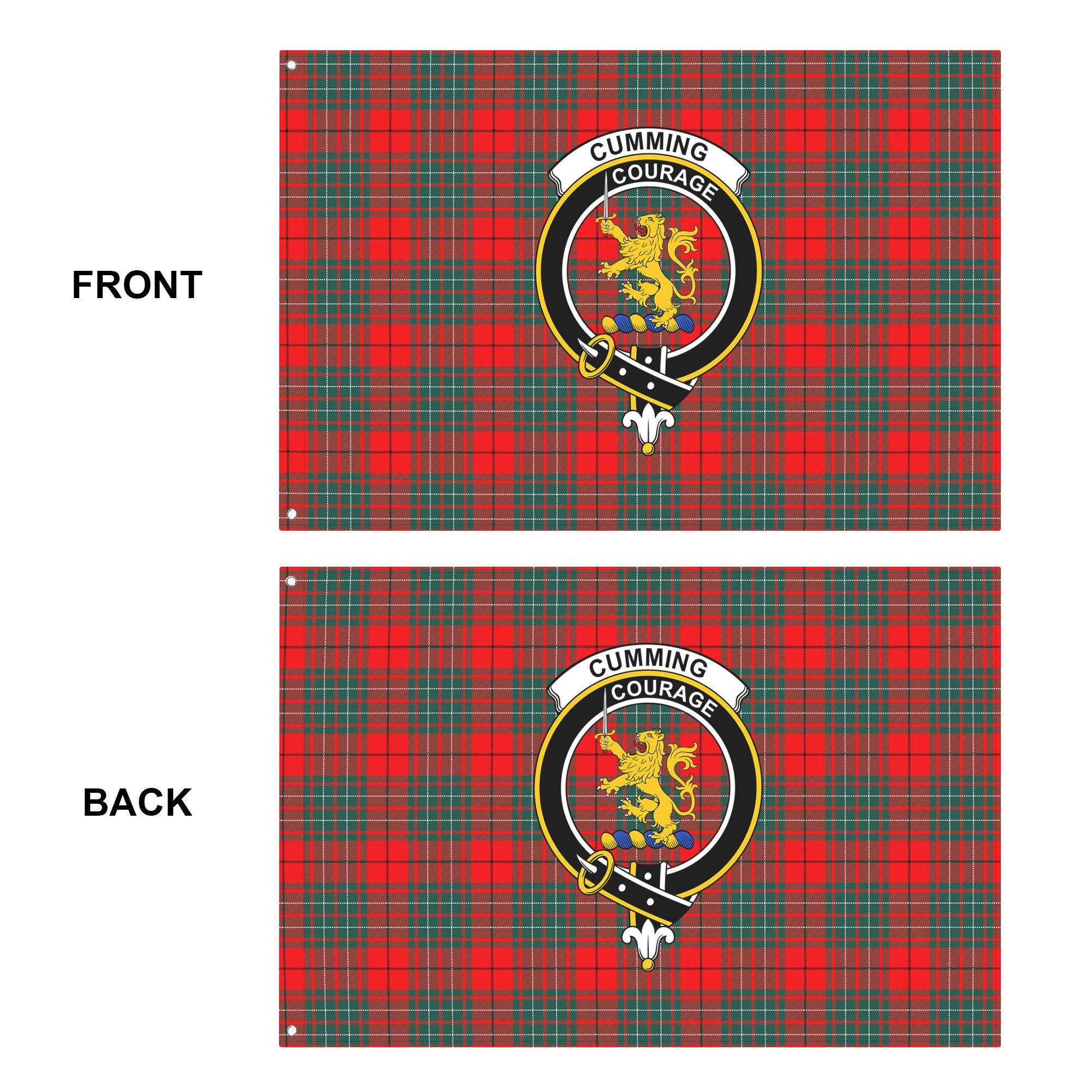 Cumming Modern Tartan Crest House Flag