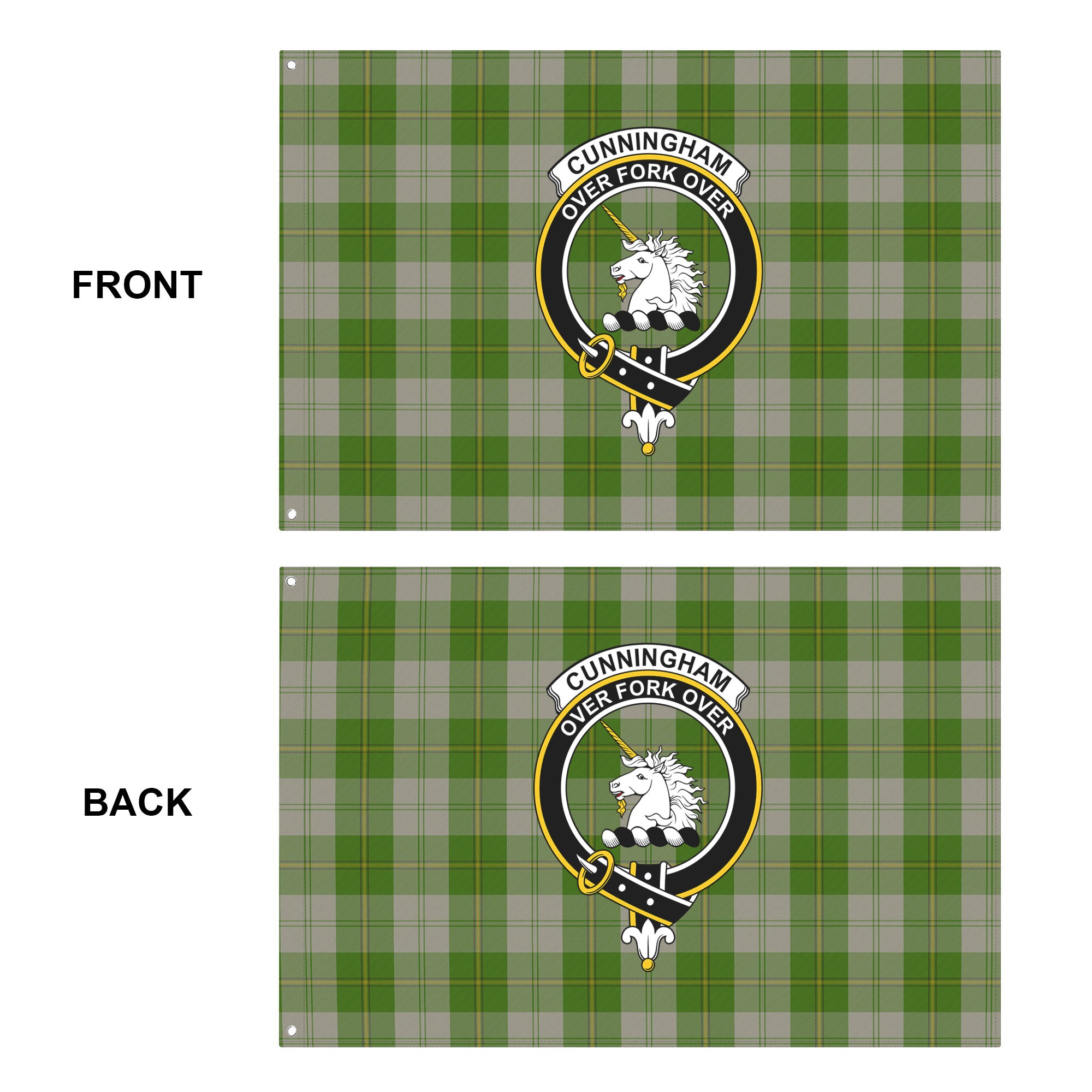Cunningham Dress Green Dancers Tartan Crest House Flag
