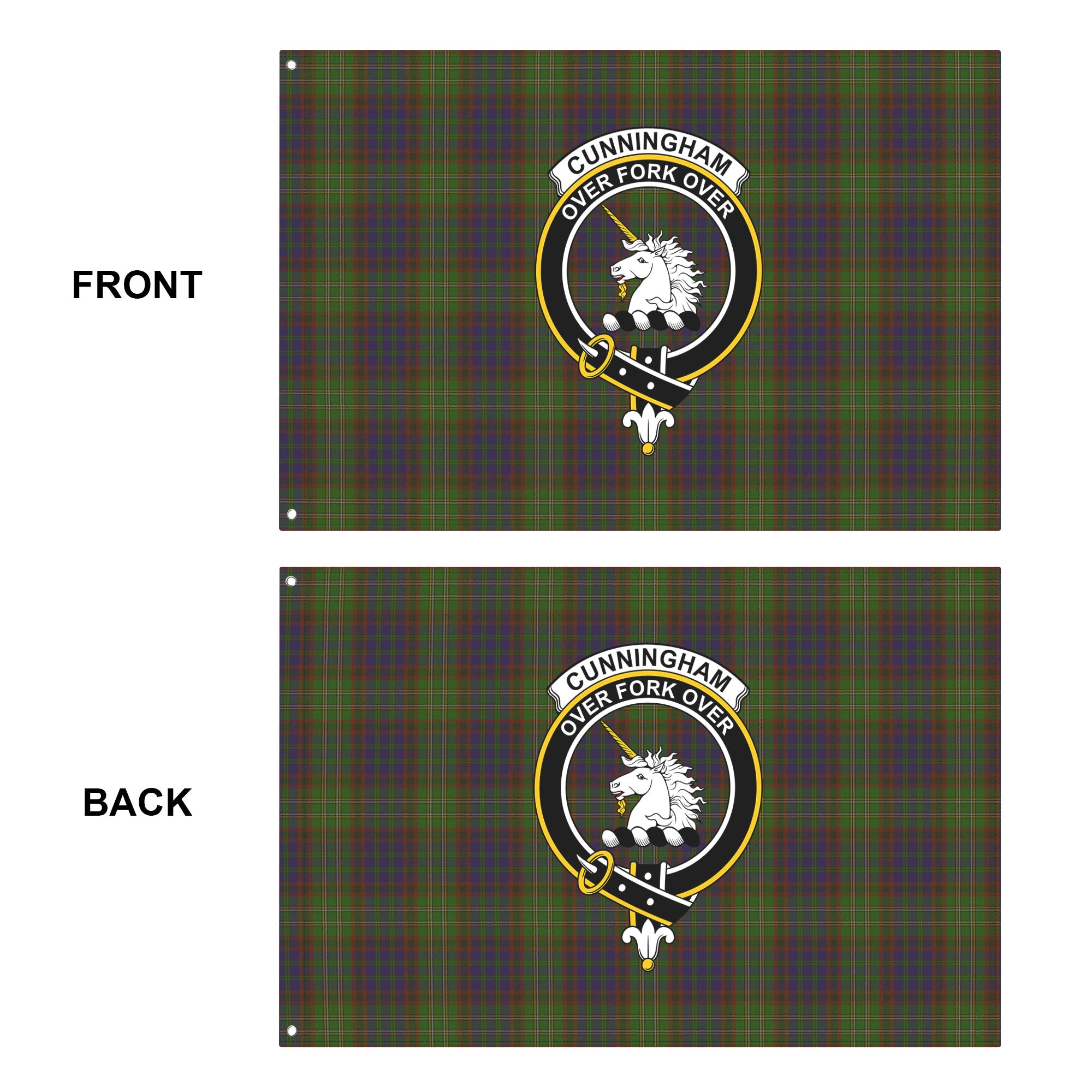 Cunningham Hunting Modern Tartan Crest House Flag