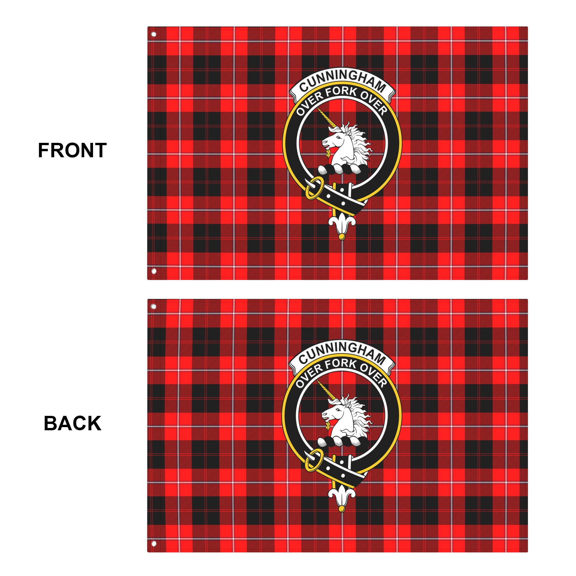 Cunningham Modern Tartan Crest House Flag