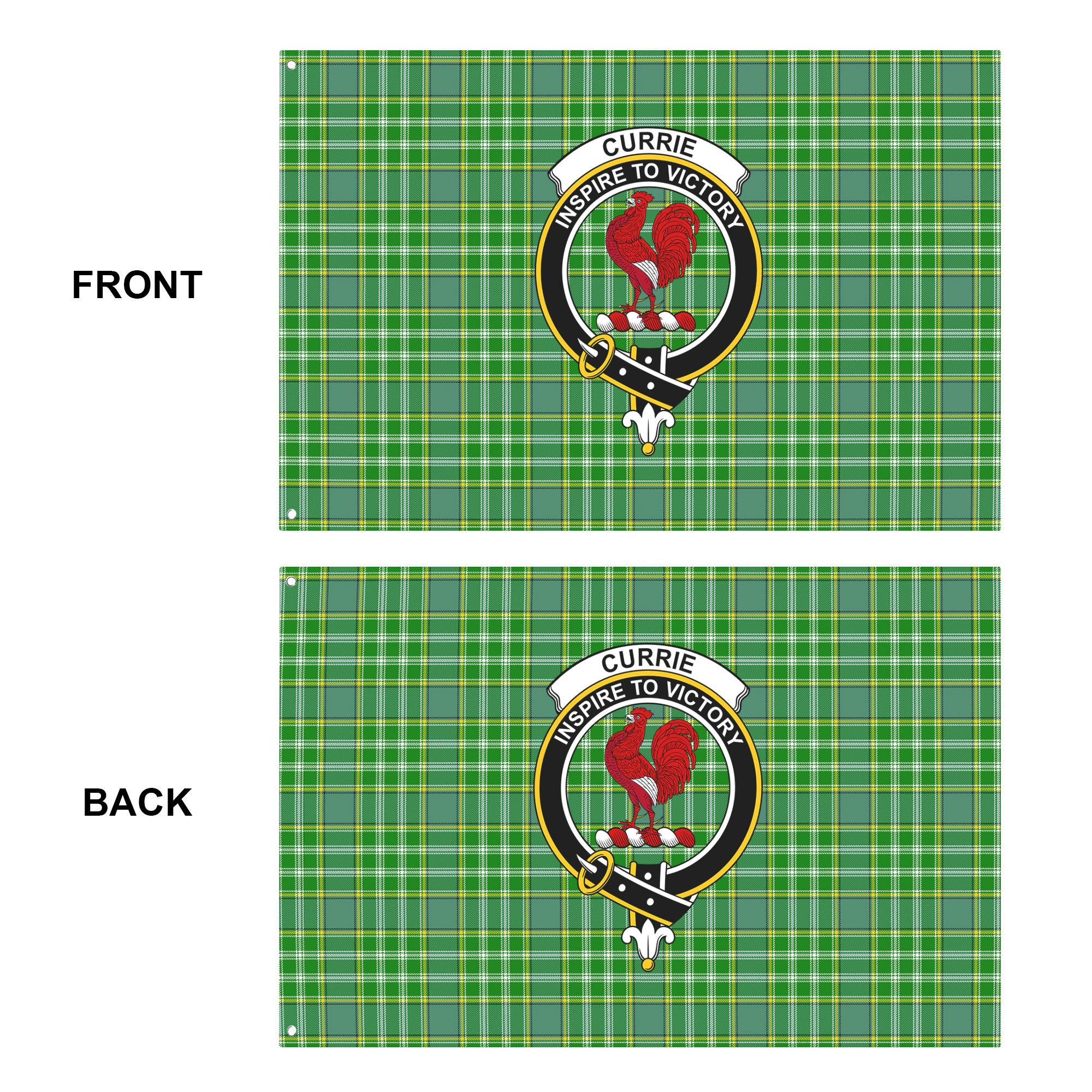 Currie Tartan Crest House Flag