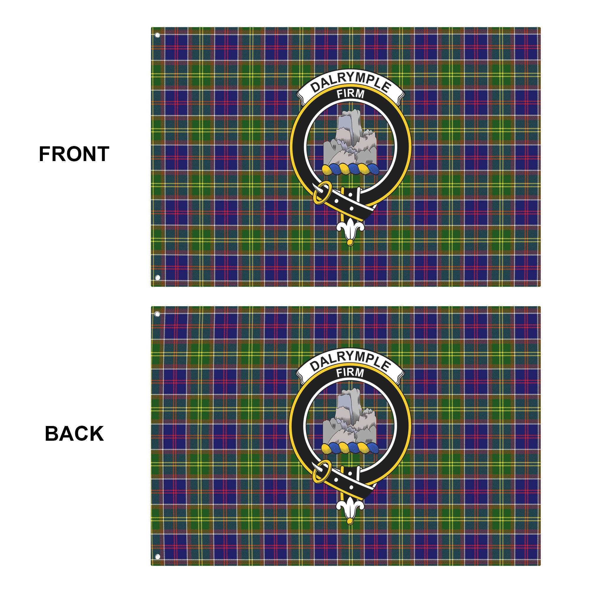 Dalrymple Tartan Crest House Flag