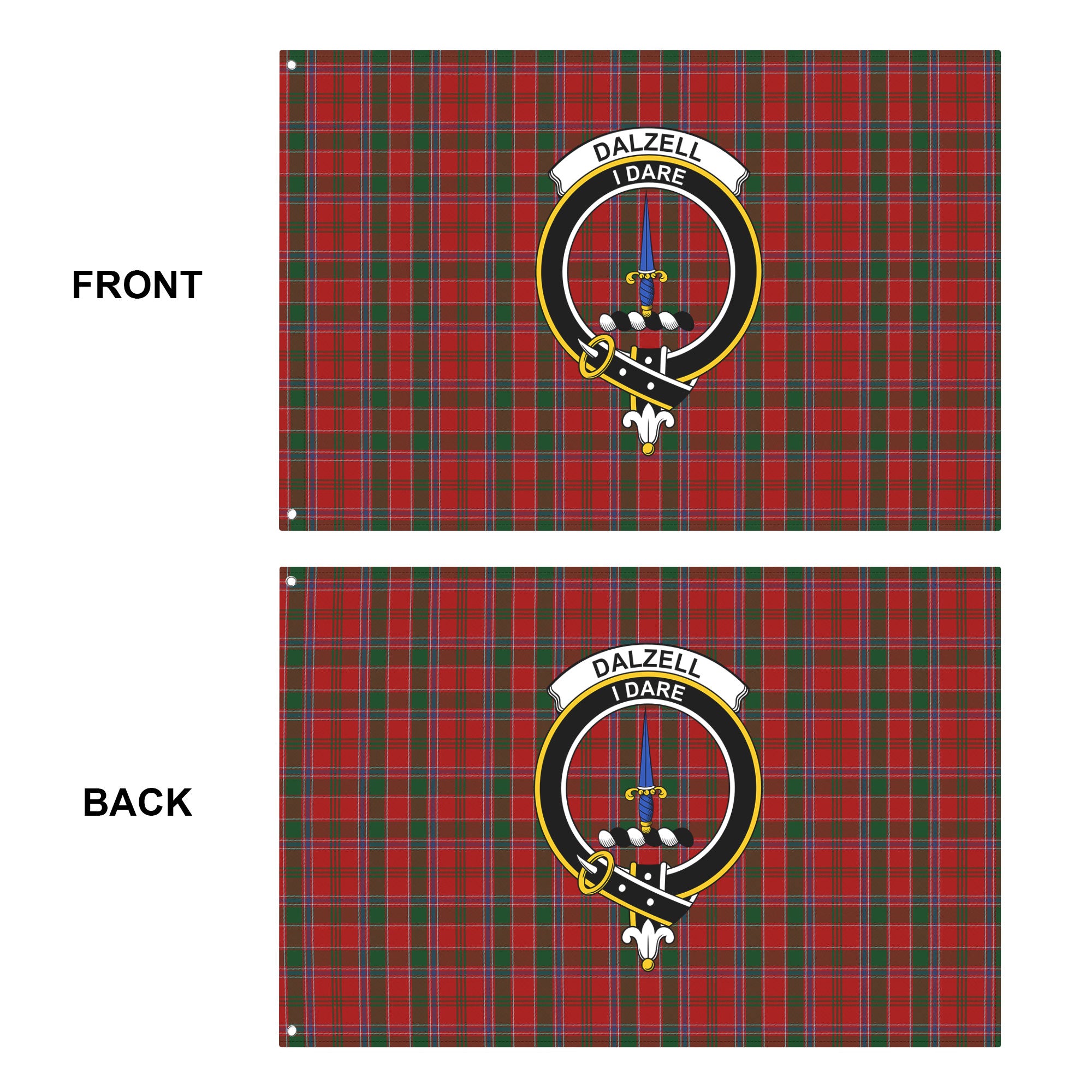 Dalzell Tartan Crest House Flag