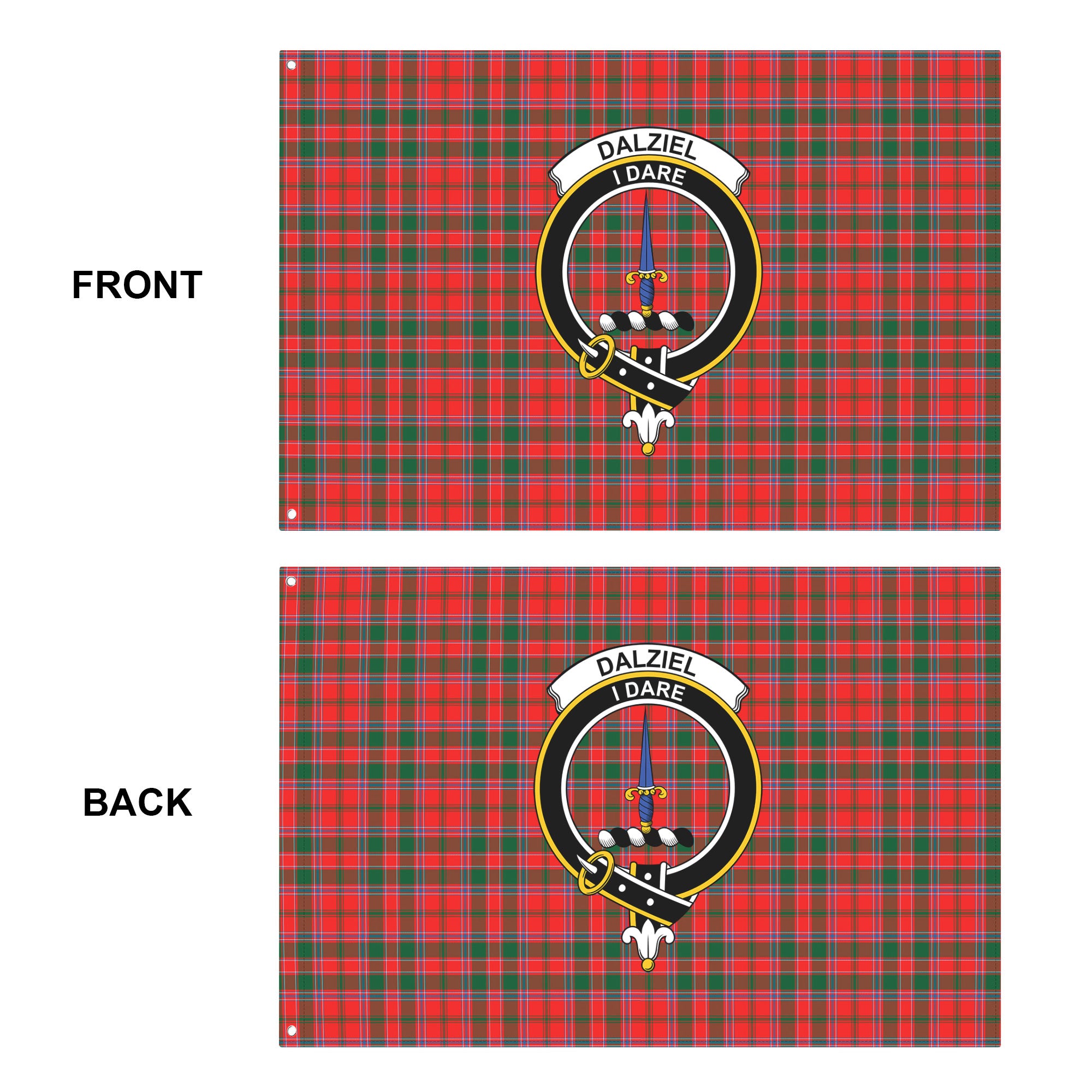 Dalziel Modern Tartan Crest House Flag