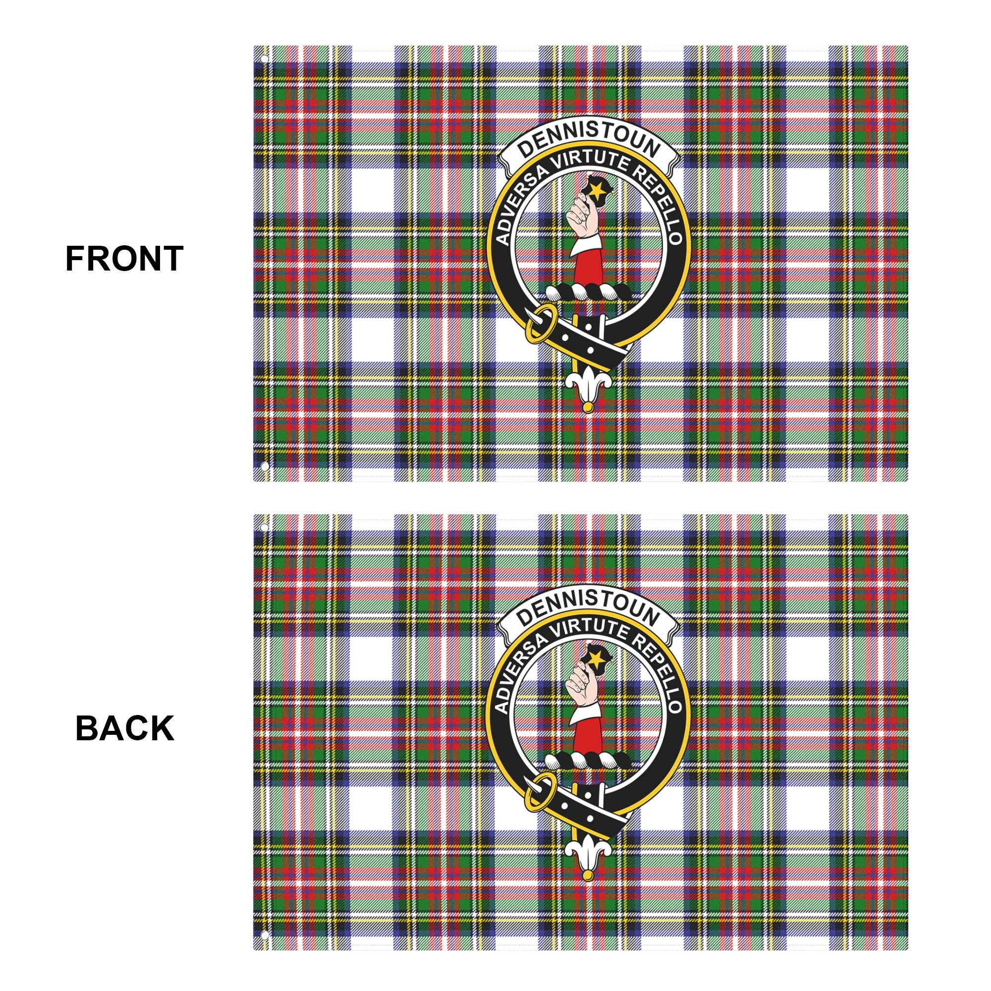 Dennistoun Tartan Crest House Flag
