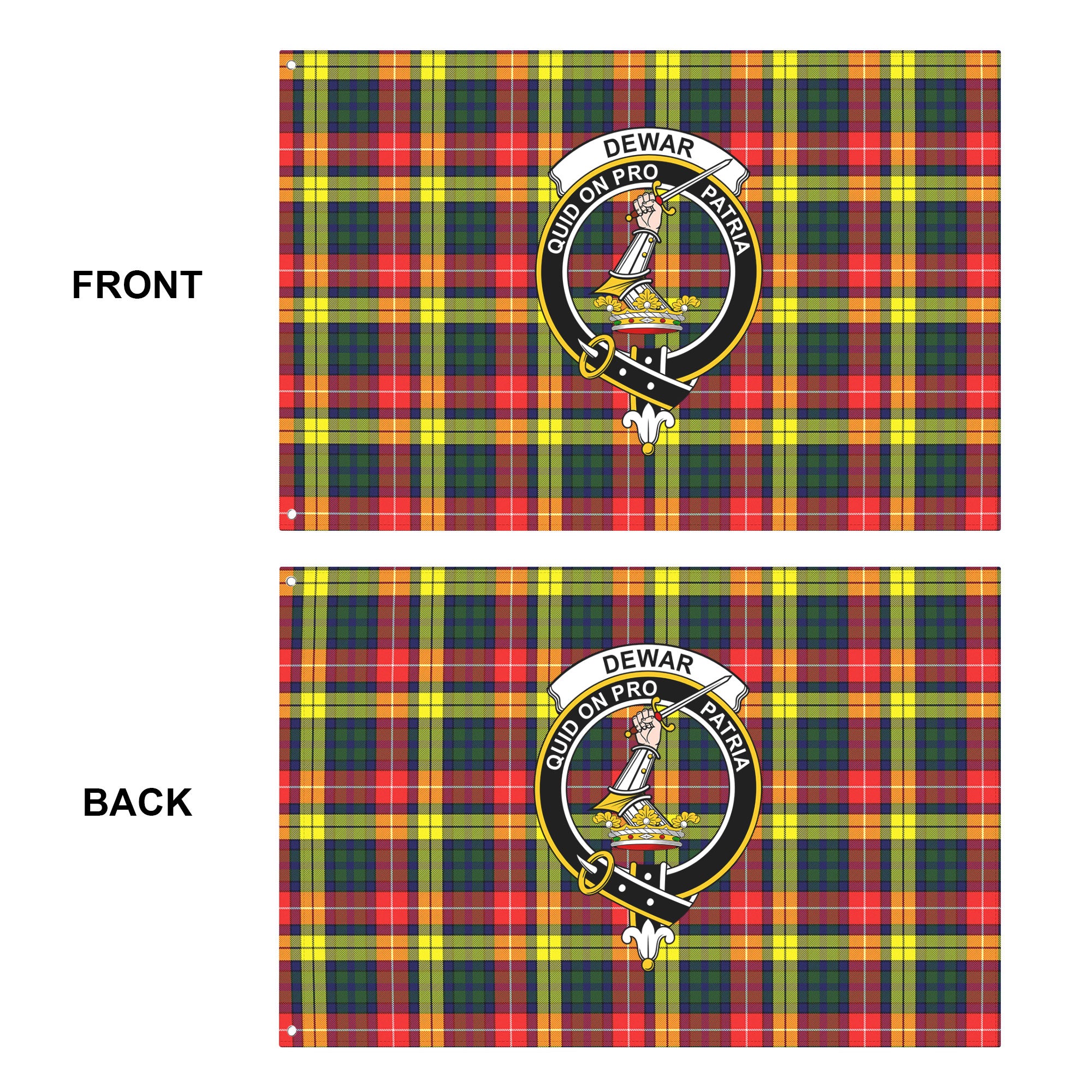 Dewar Tartan Crest House Flag