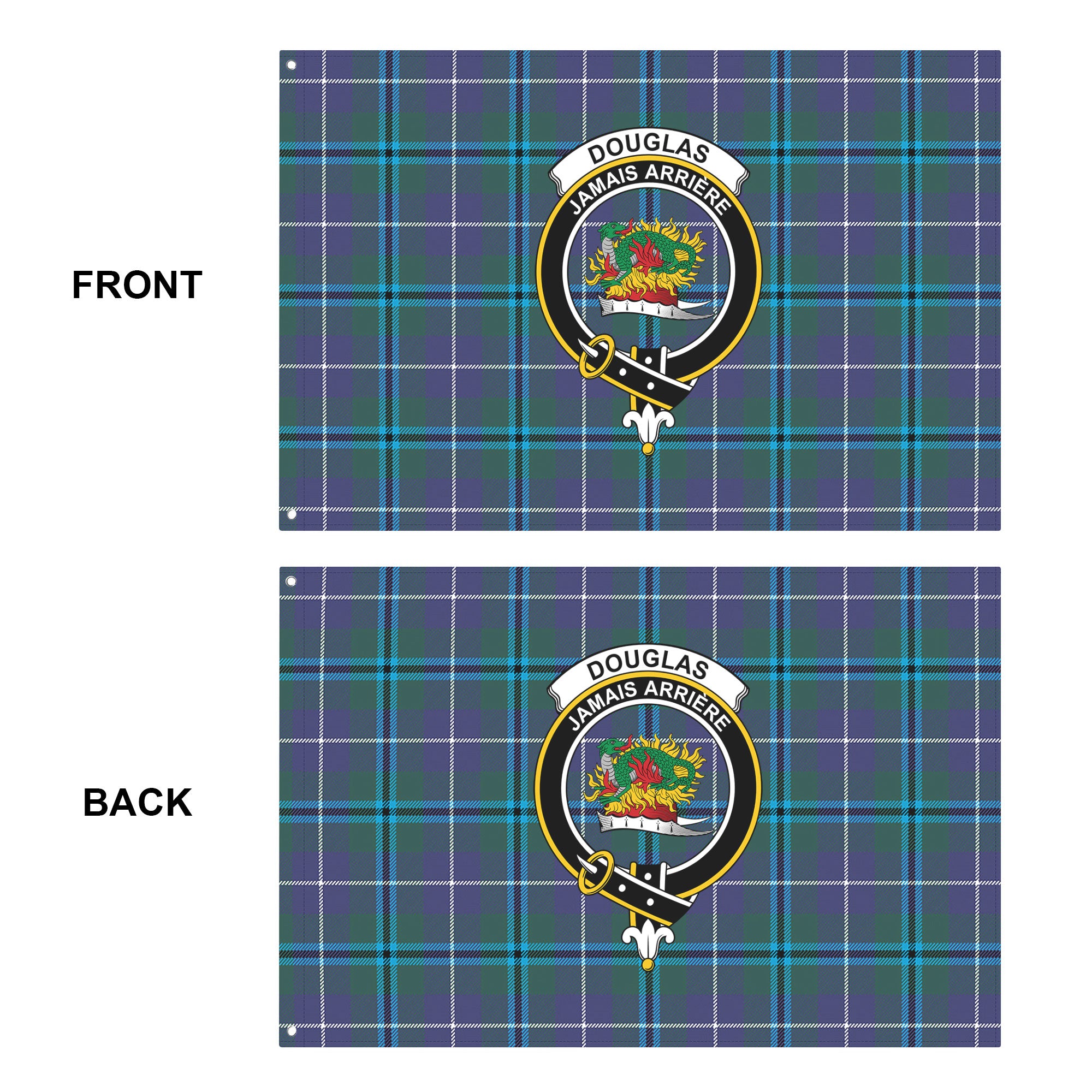 Douglas Modern Tartan Crest House Flag