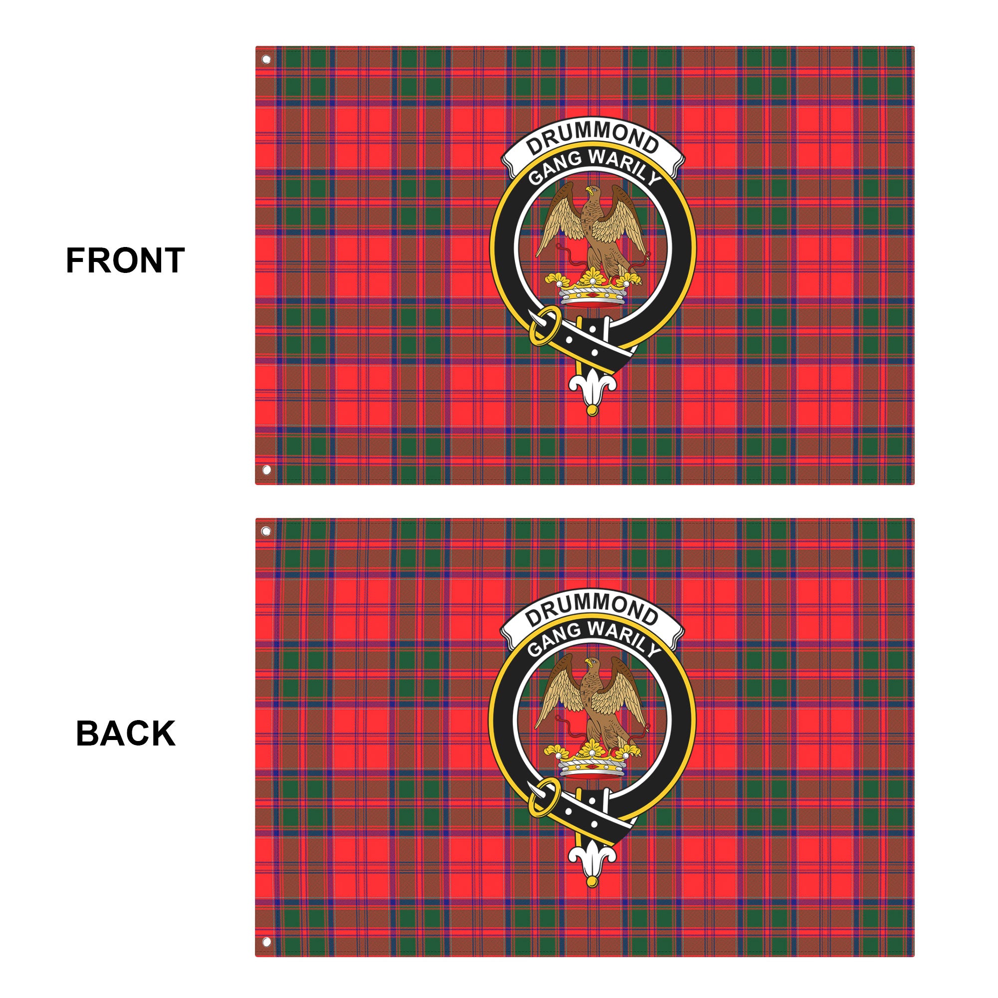 Drummond Modern Tartan Crest House Flag
