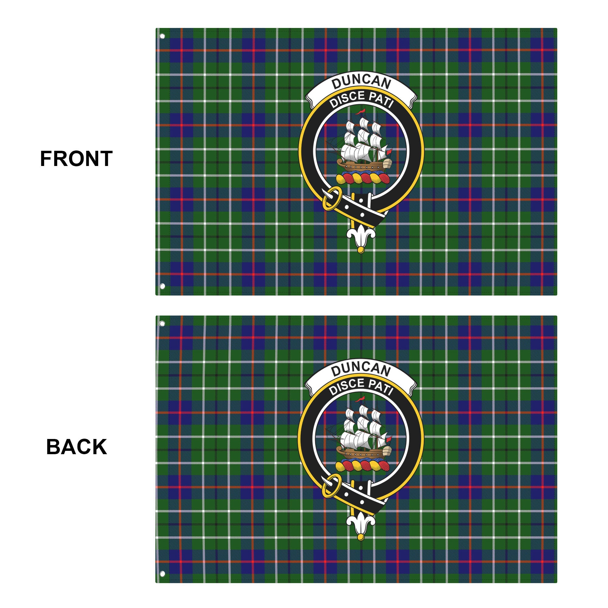 Duncan Modern Tartan Crest House Flag