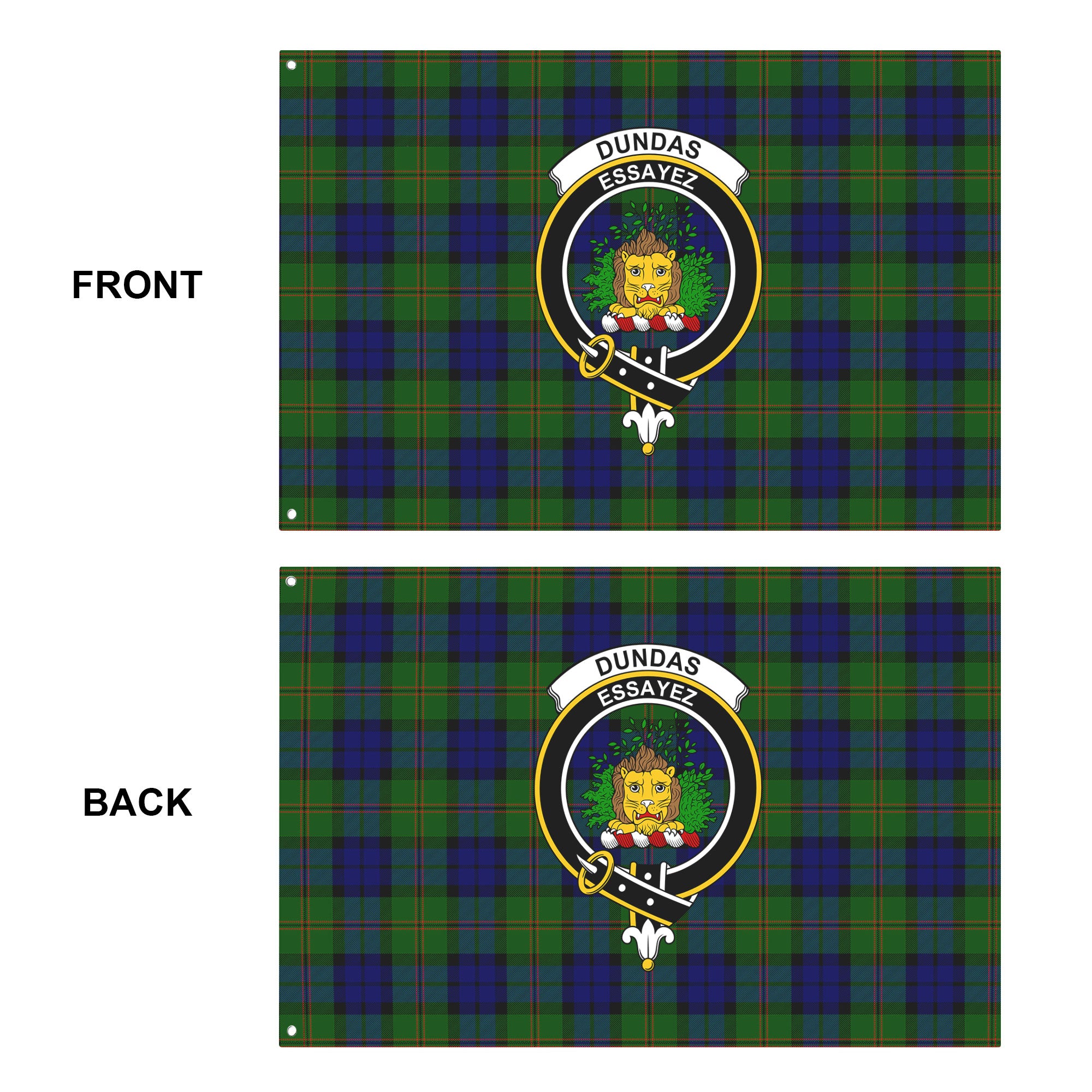 Dundas Modern Tartan Crest House Flag